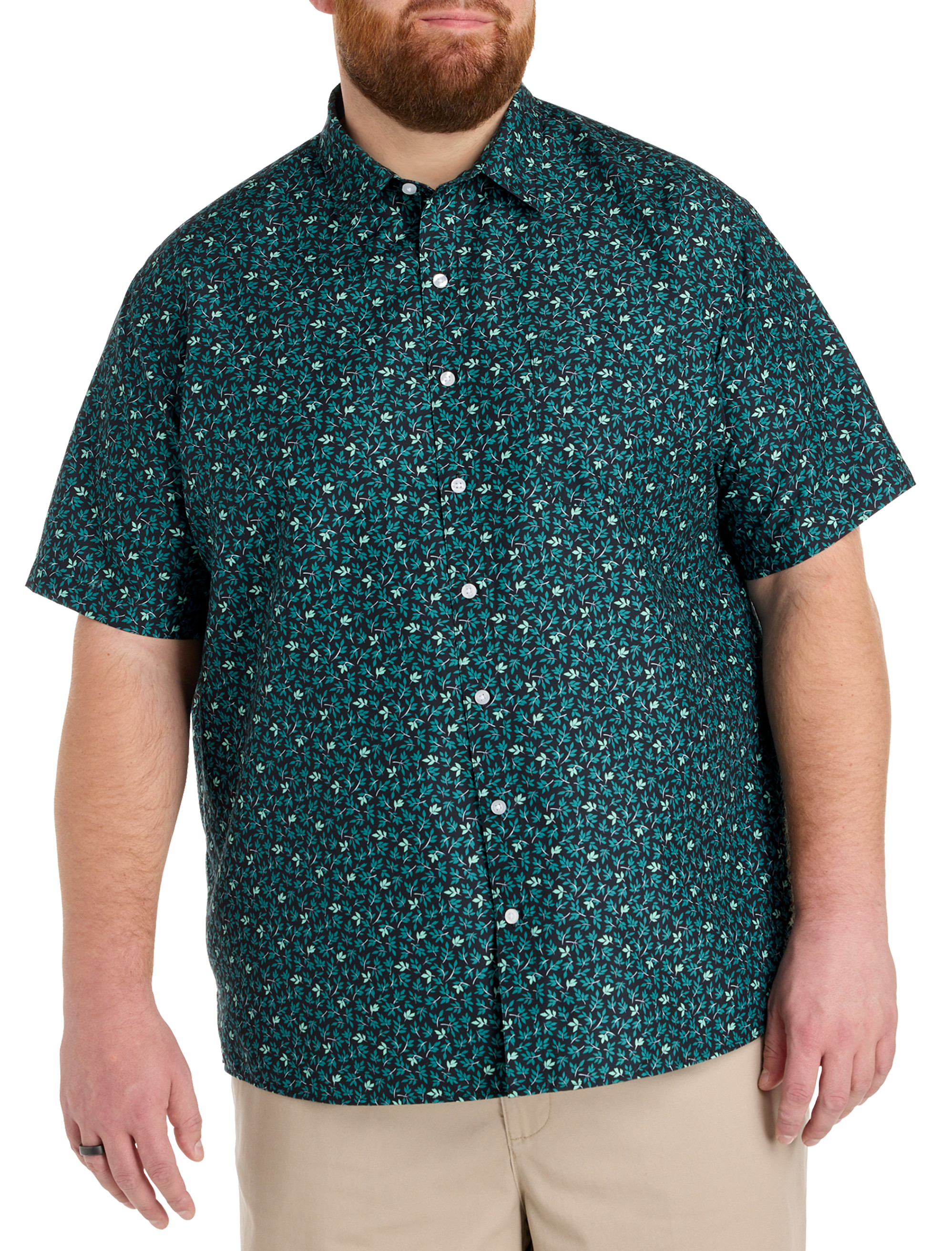 Fern Print Microfiber Sport Shirt