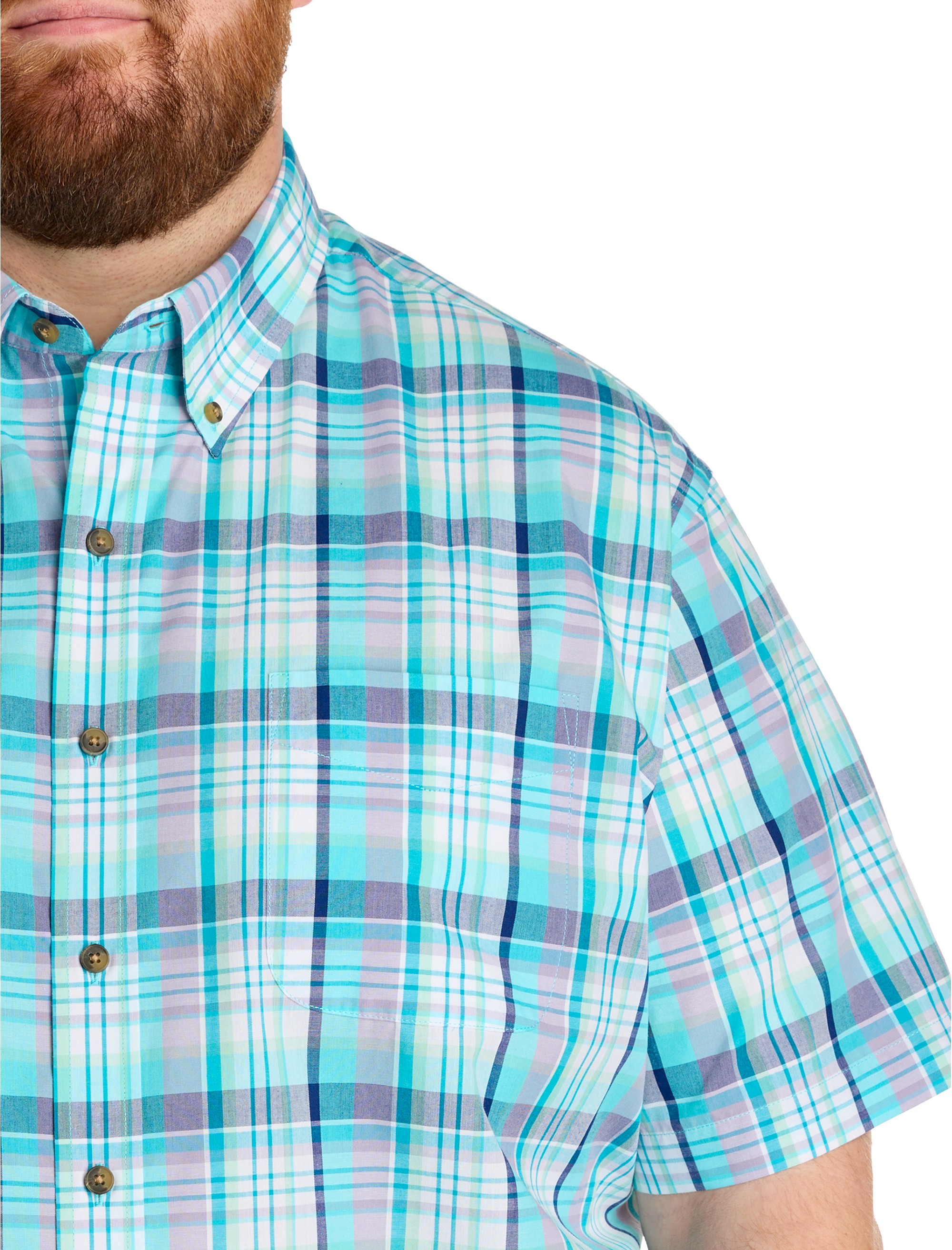 Easy-Care Medium Plaid Sport Shirt - thumbnail 2