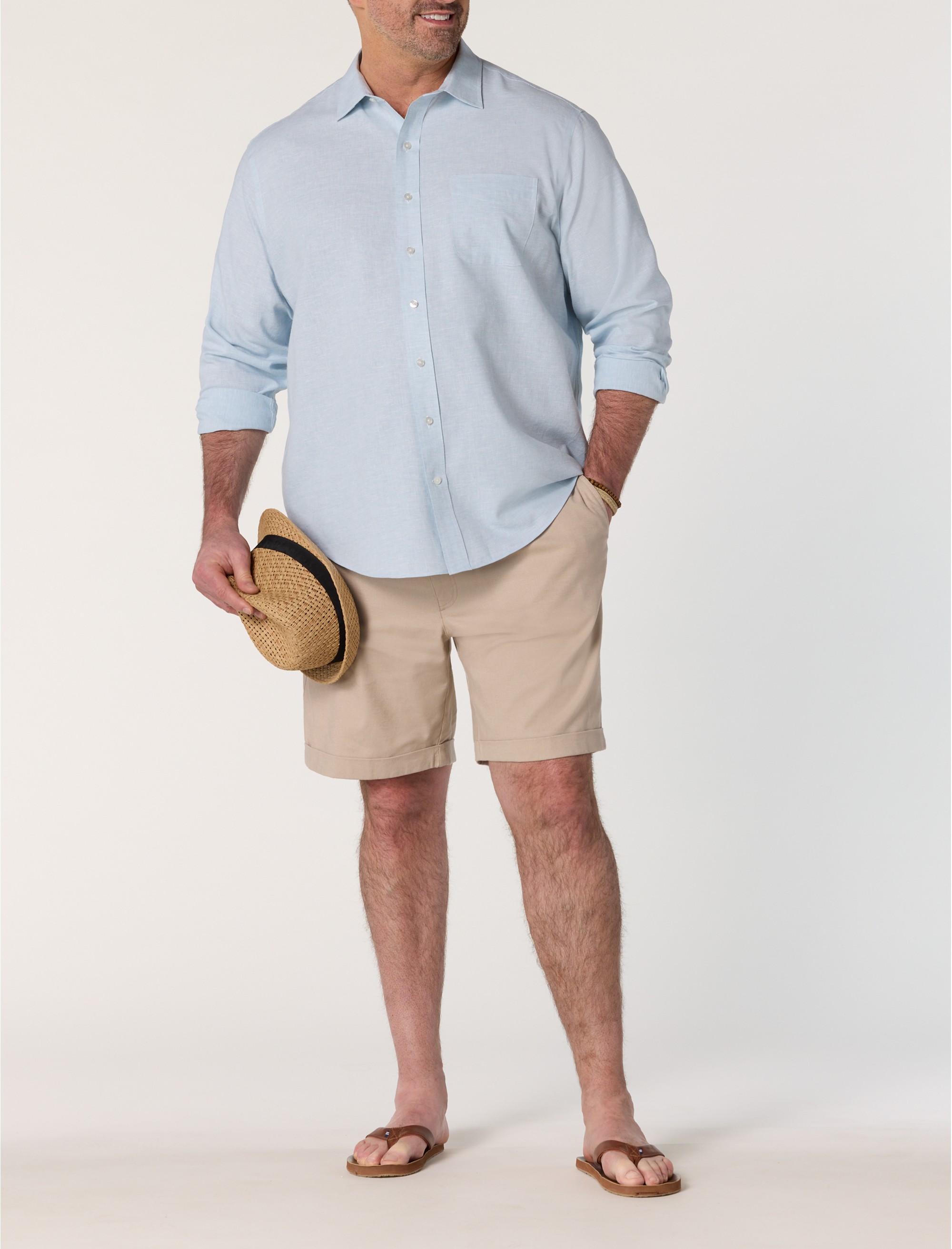 Linen-Blend Tech Sport Shirt - thumbnail 2