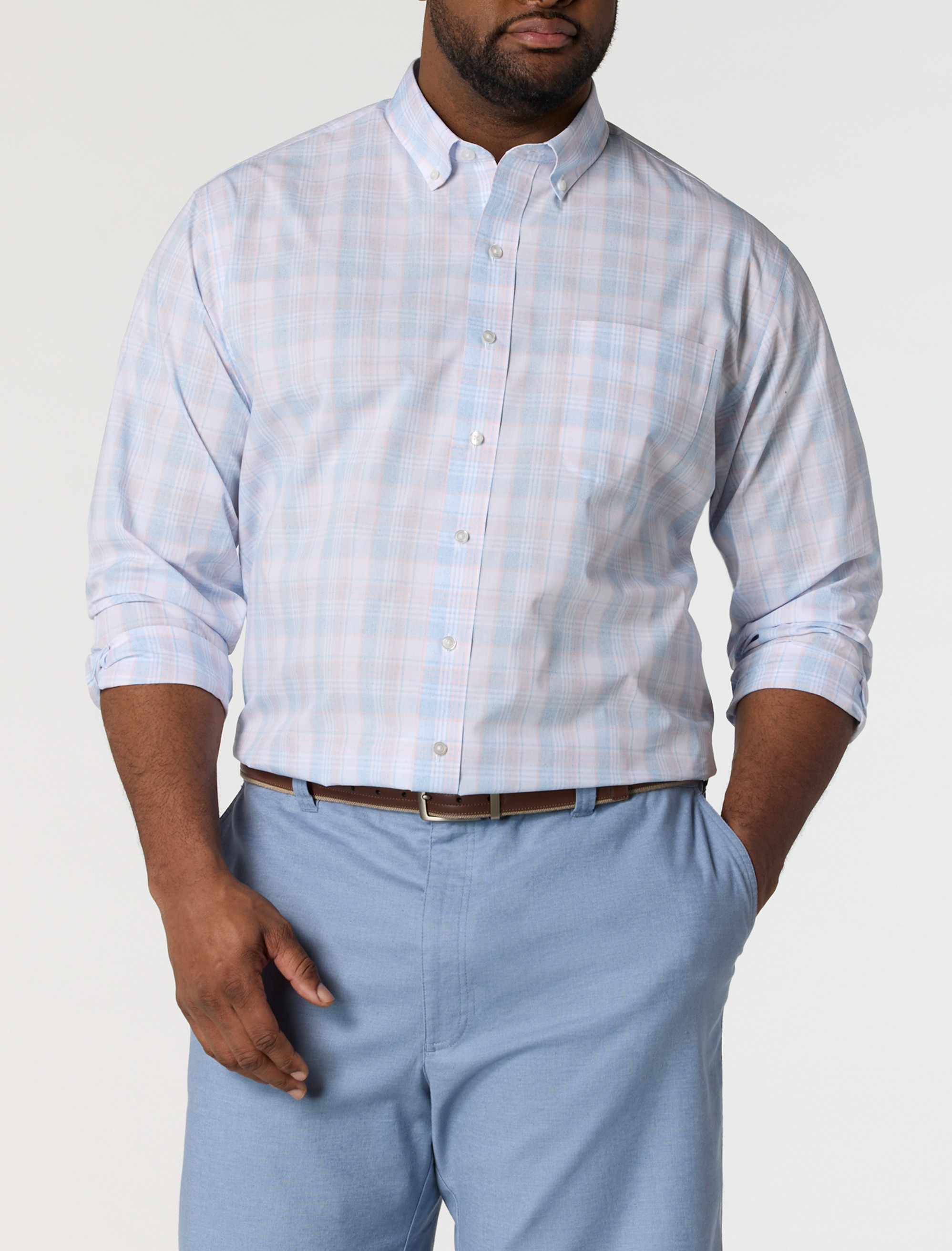 Heather Plaid Tech Sport Shirt