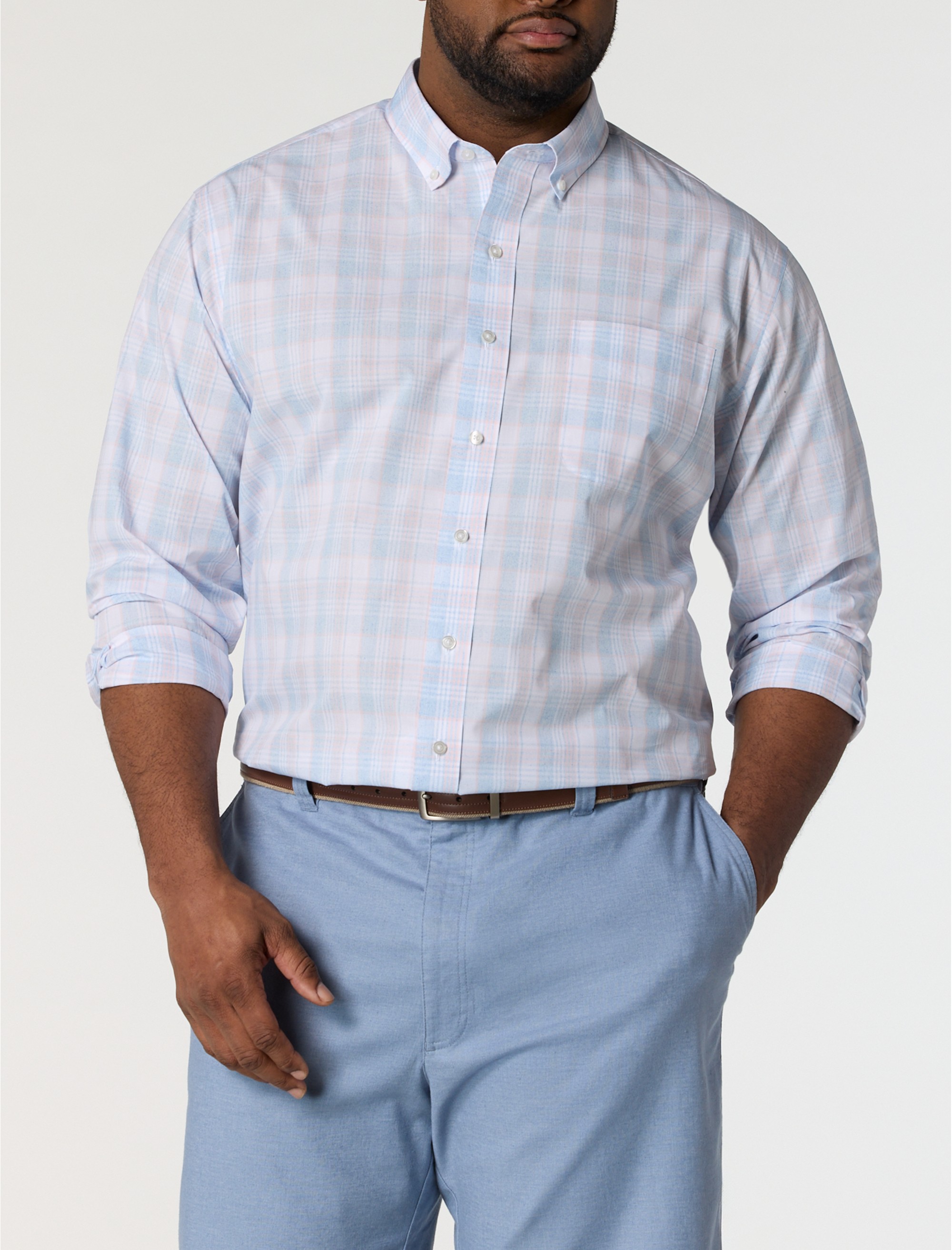 Heather Plaid Tech Sport Shirt