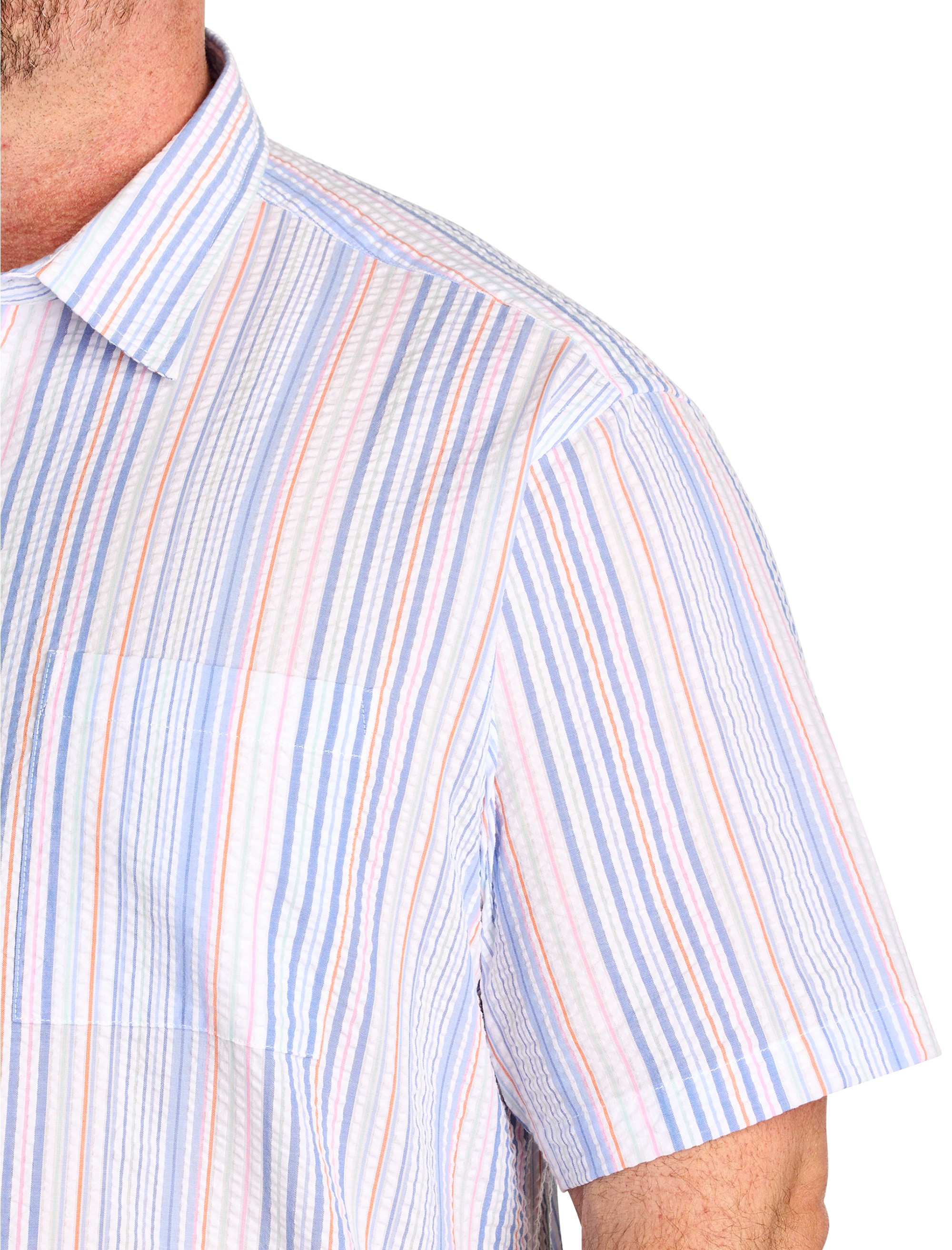 Seersucker Multi Stripe Sport Shirt - thumbnail 2