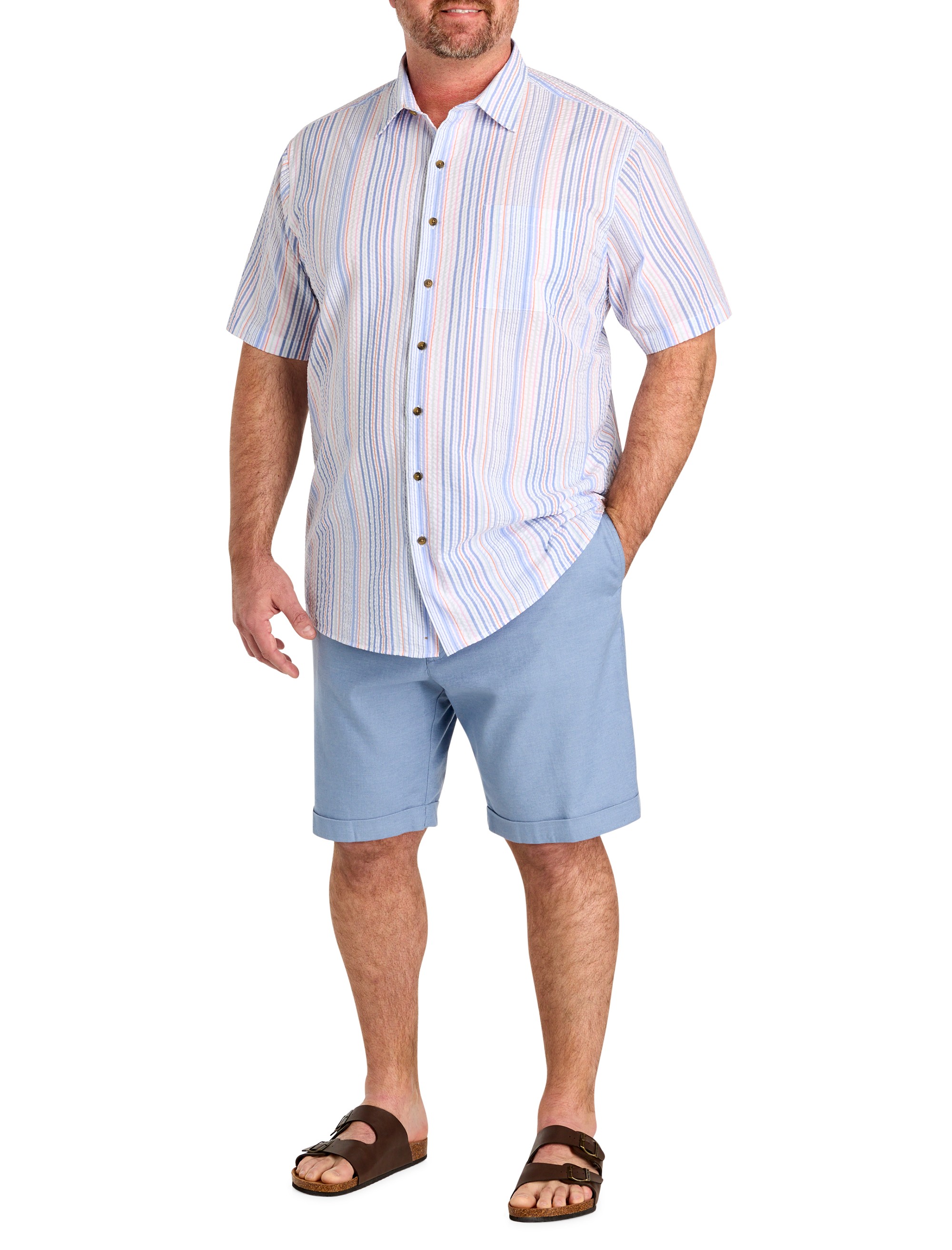 Seersucker Multi Stripe Sport Shirt - thumbnail 3