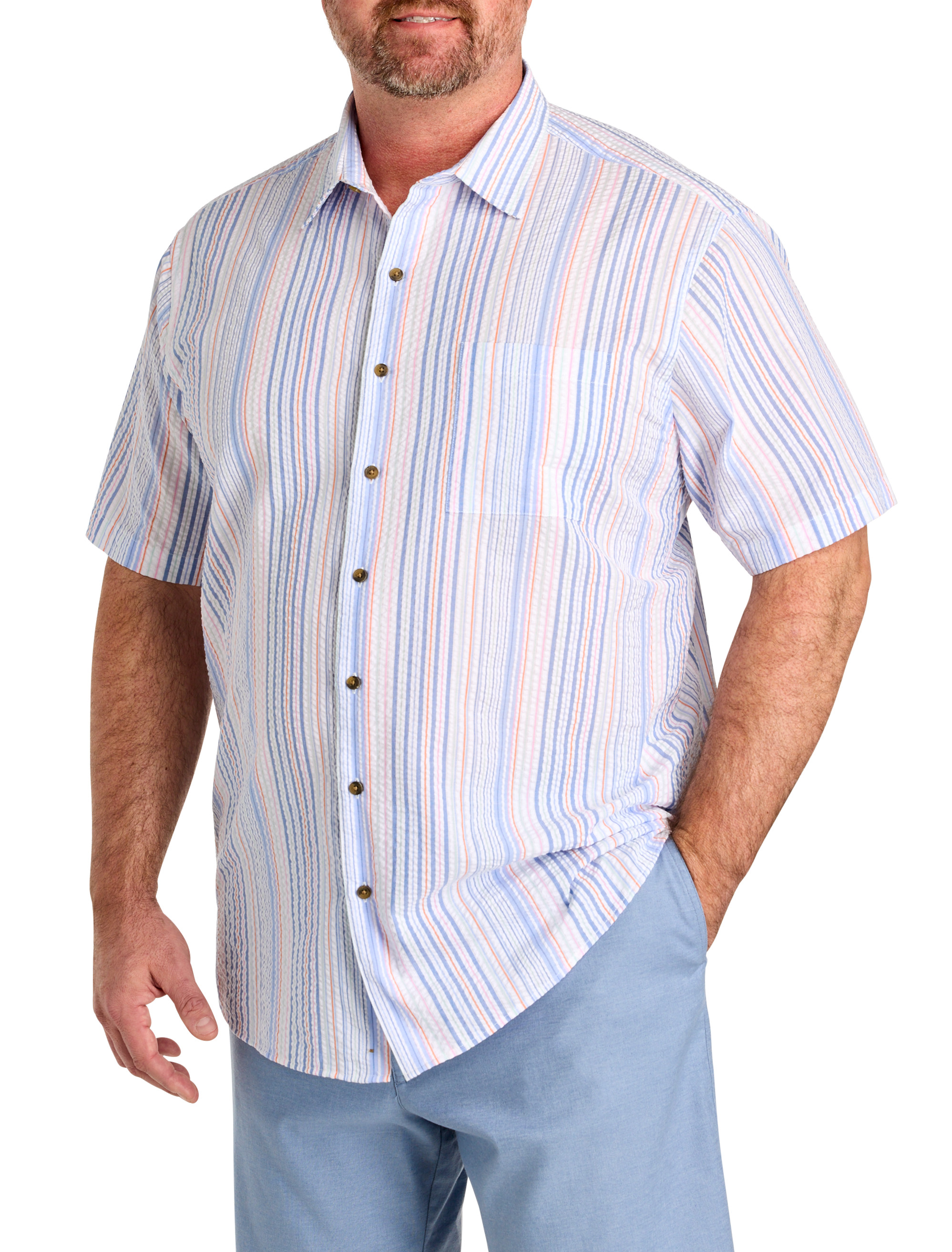 Seersucker Multi Stripe Sport Shirt
