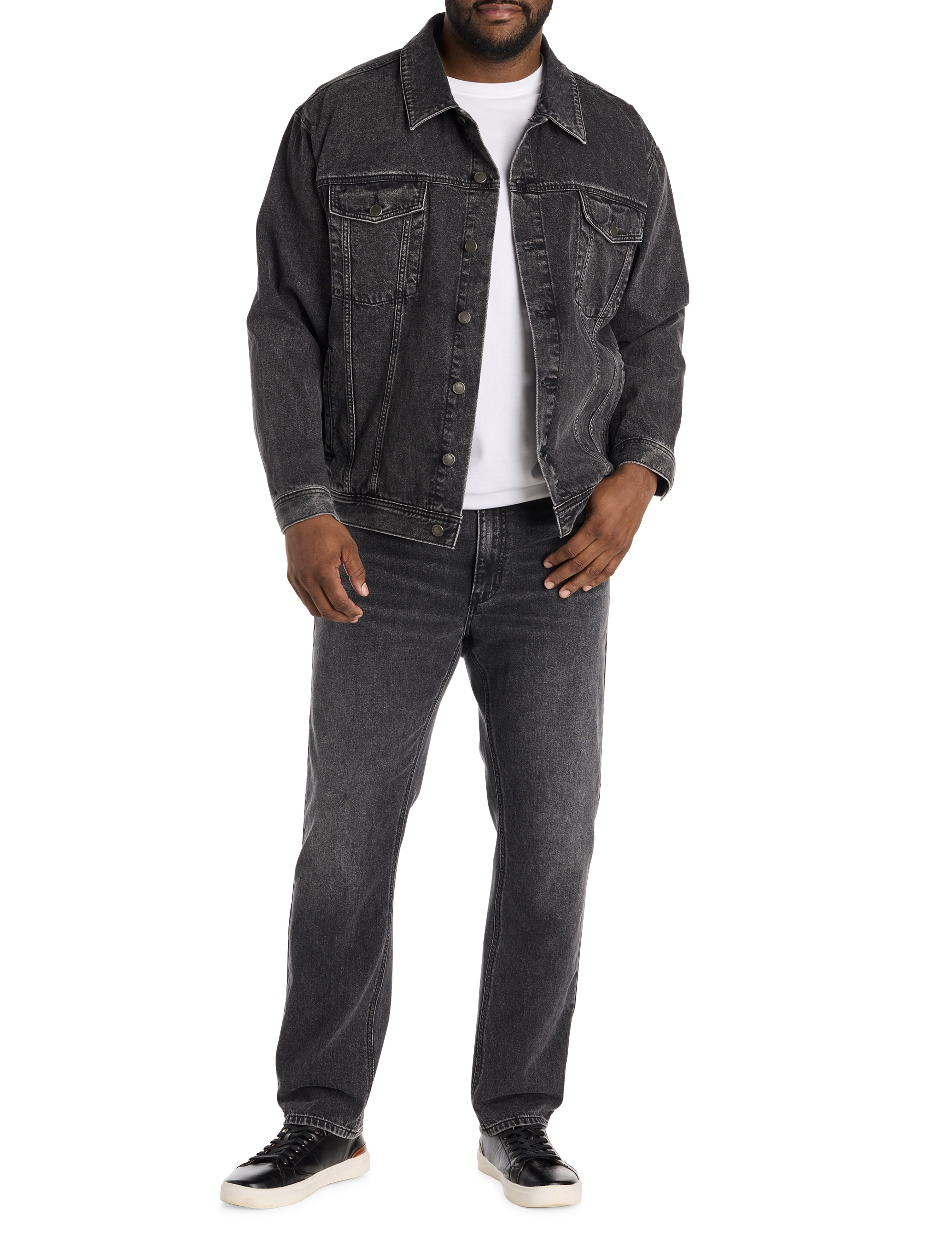 Big + Tall | True Nation Fade to Black Trucker Jacket | DXL