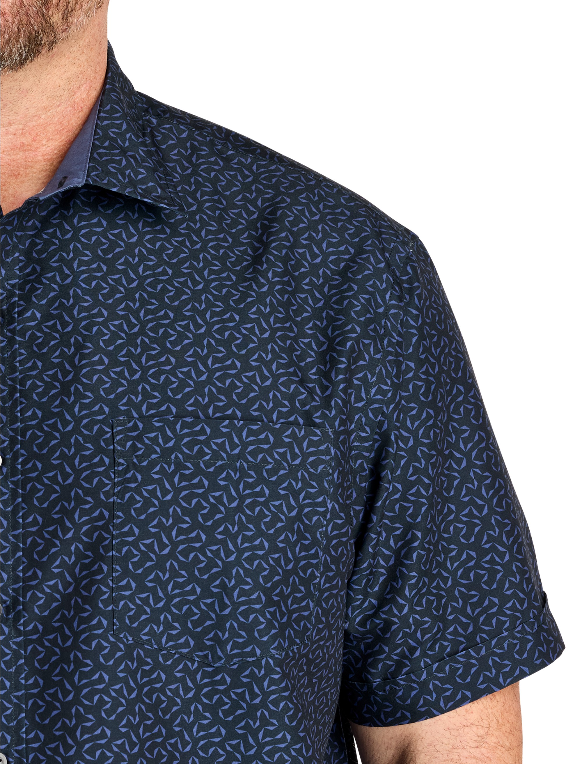 Microfiber Abstract Print Sport Shirt - thumbnail 2