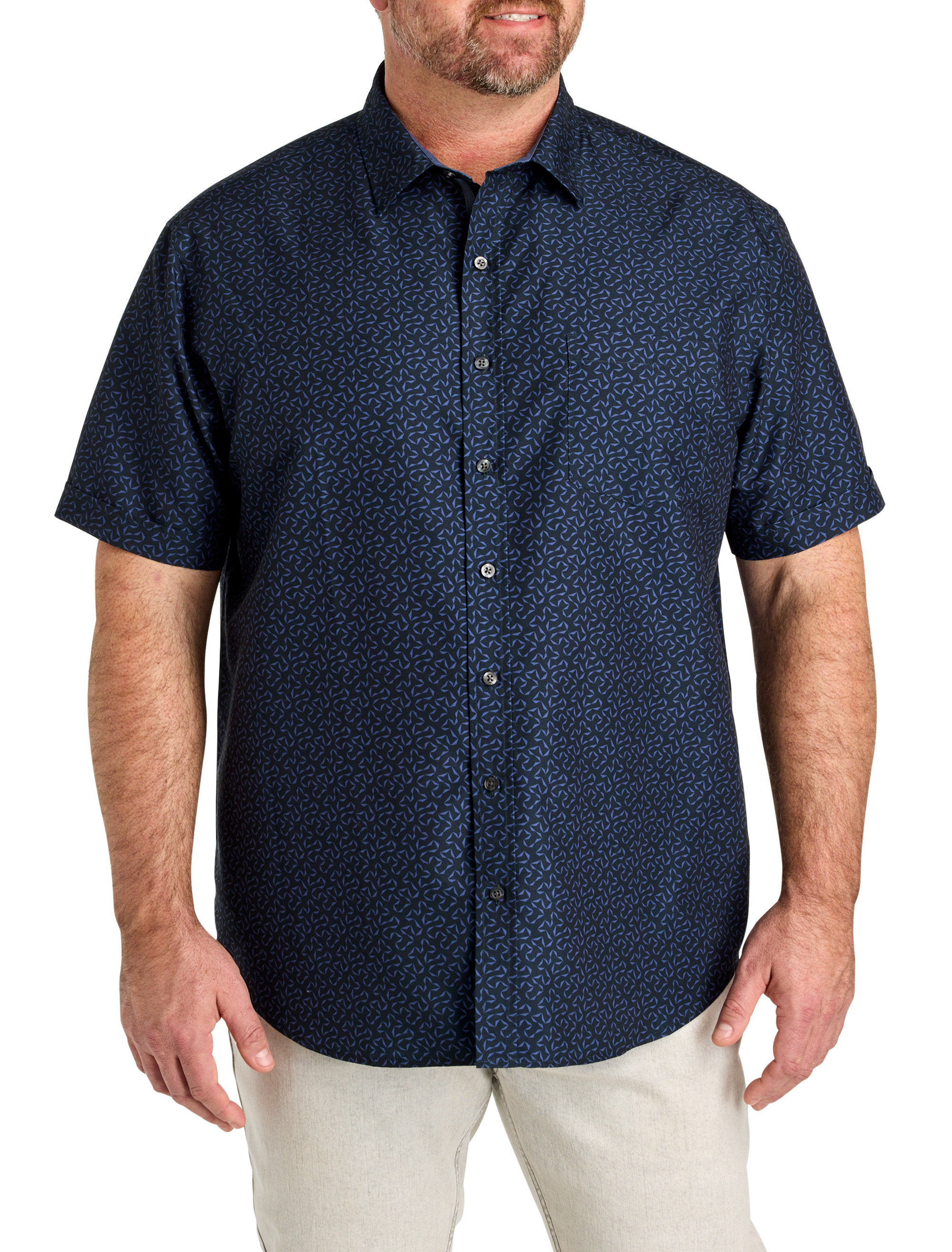 Microfiber Abstract Print Sport Shirt