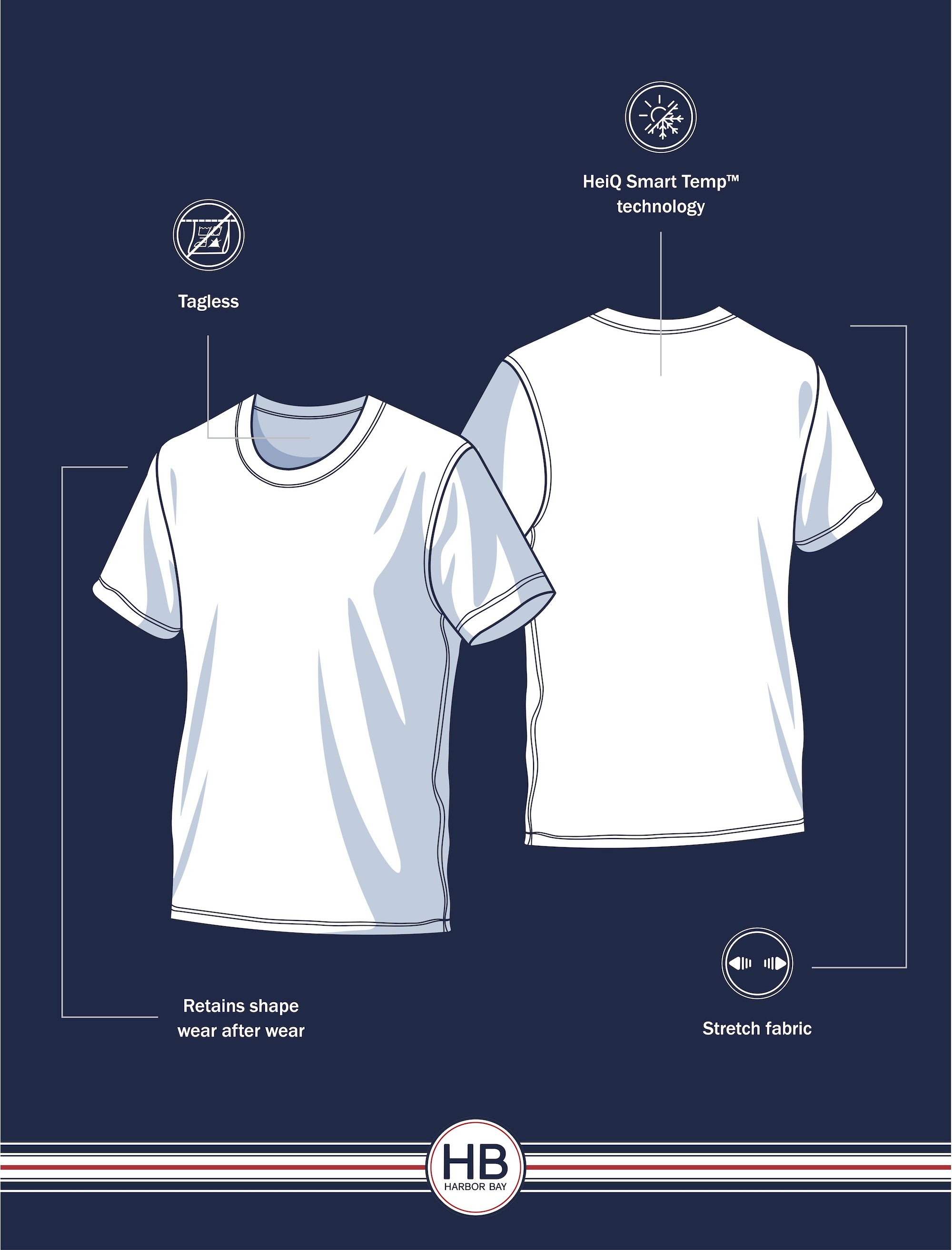 3 pk Active Stretch Crewneck T-Shirts - thumbnail 4