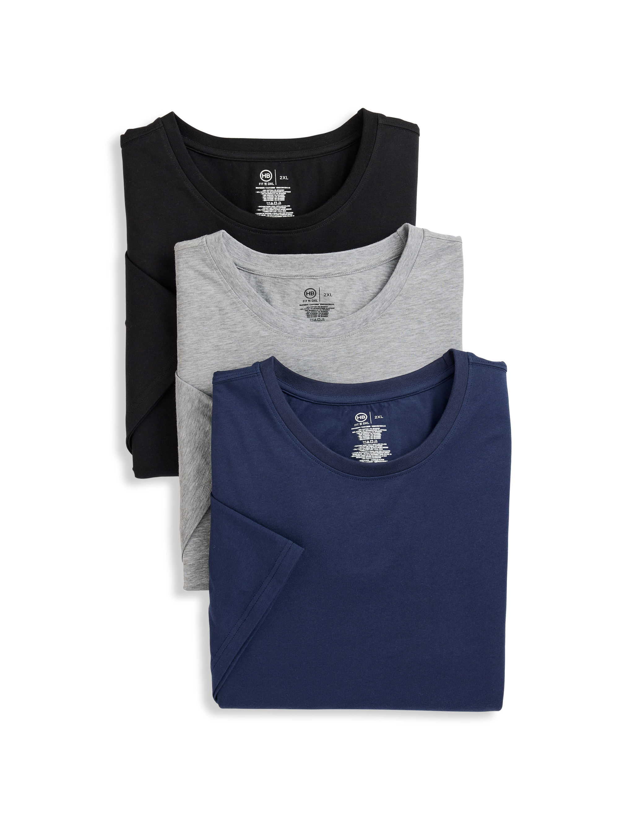 3 pk Active Stretch Crewneck T-Shirts