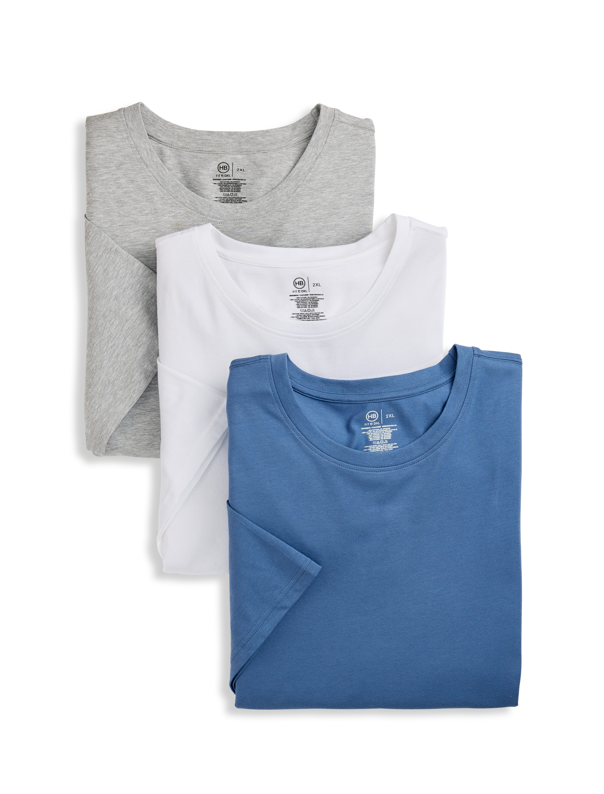 3 pk Active Stretch Crewneck T-Shirts
