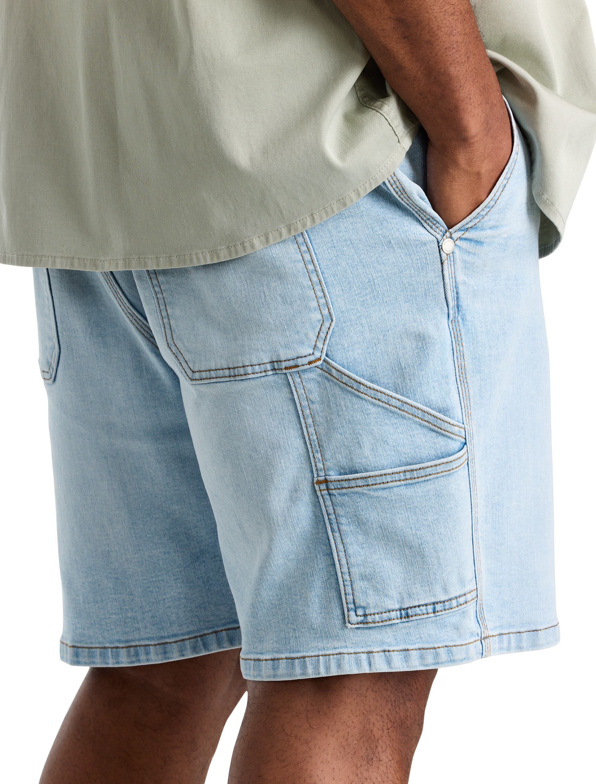 Relaxed-Fit Carpenter Denim Shorts