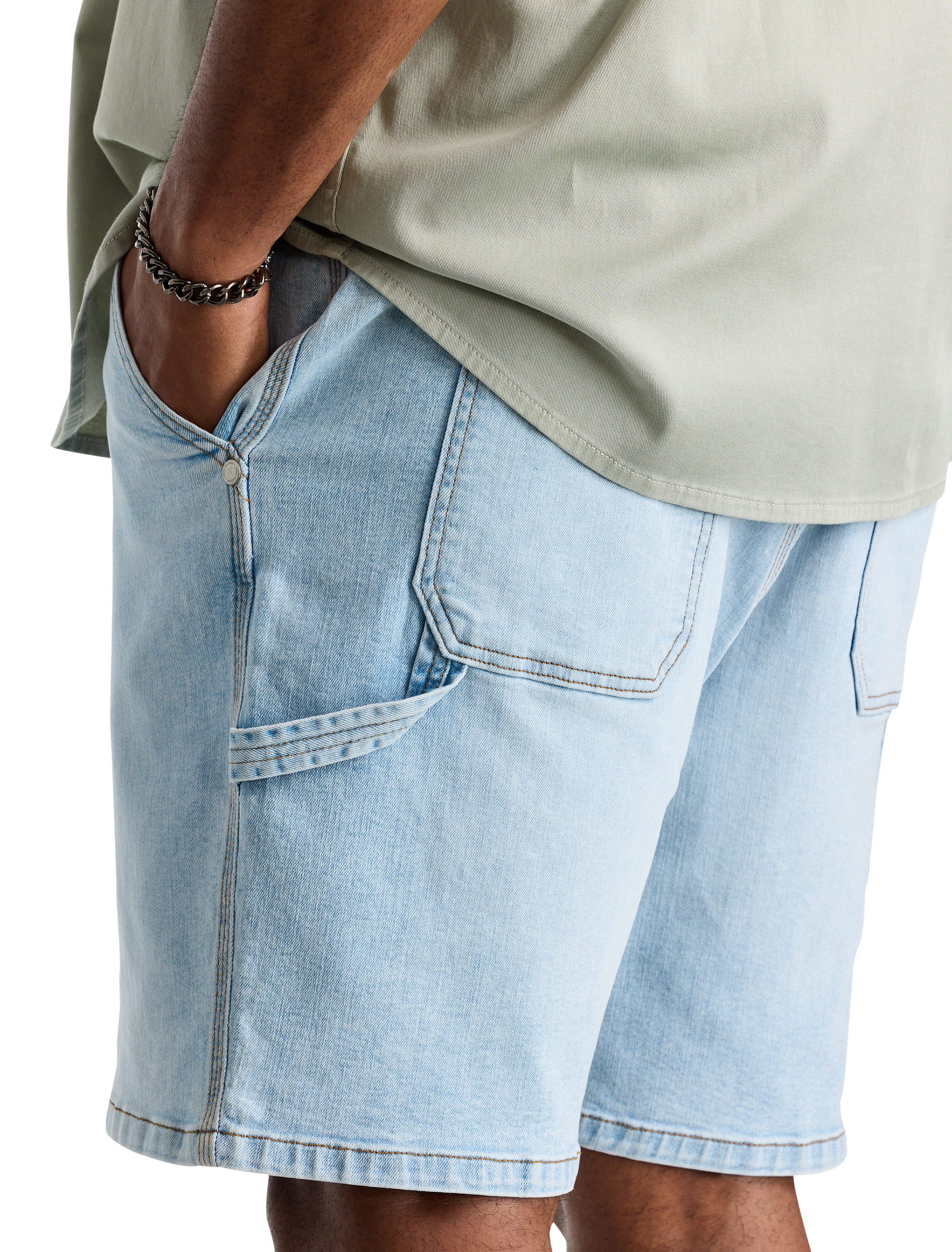 Relaxed-Fit Carpenter Denim Shorts