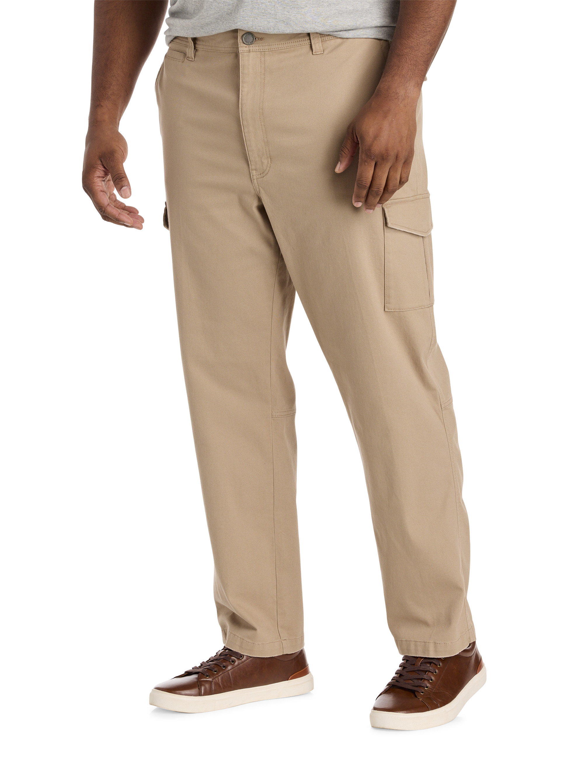 Relaxed Fit Cotton Cargo Pants | DXL