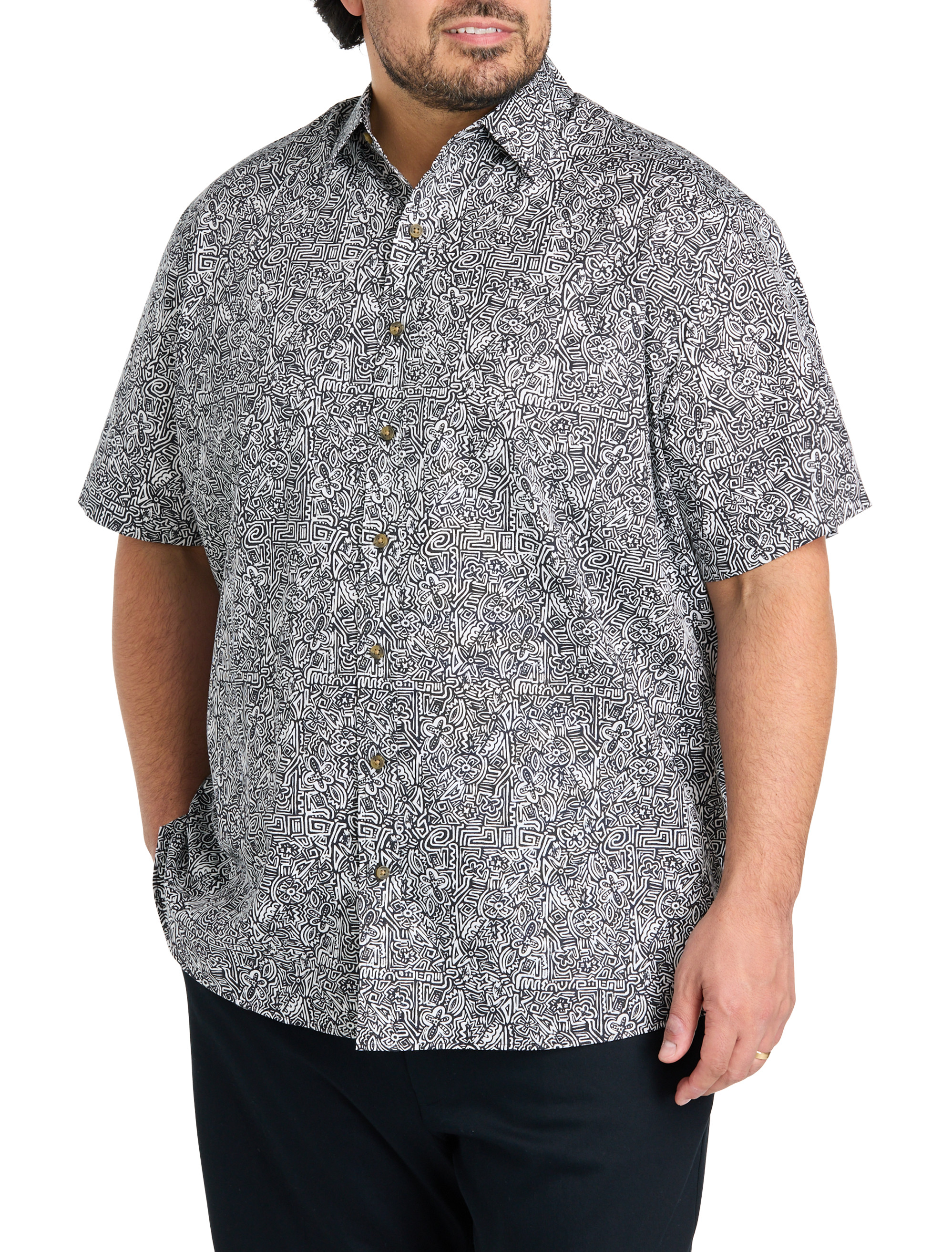 dxl short sleeve dress shirts Harbor Bay Easy-Care Solid Sport Shirt Marina 5xlt, Men's, Blue