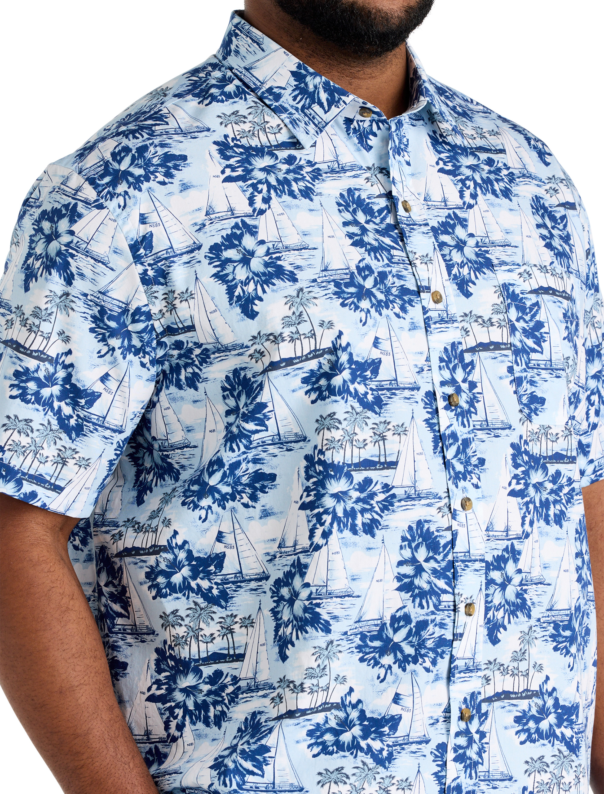 Sailboat Print Sport Shirt