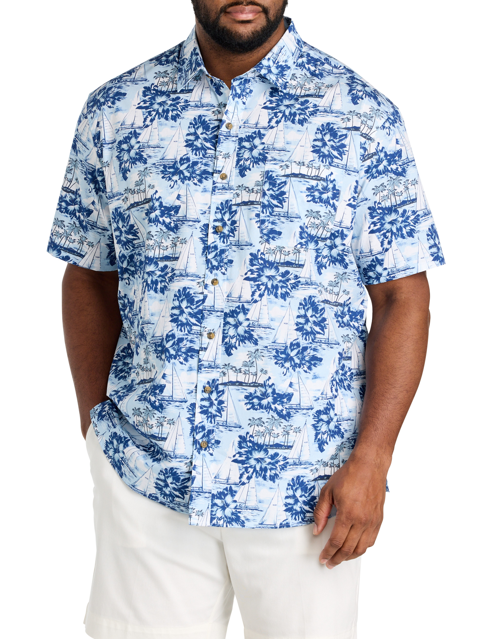 Sailboat Print Sport Shirt