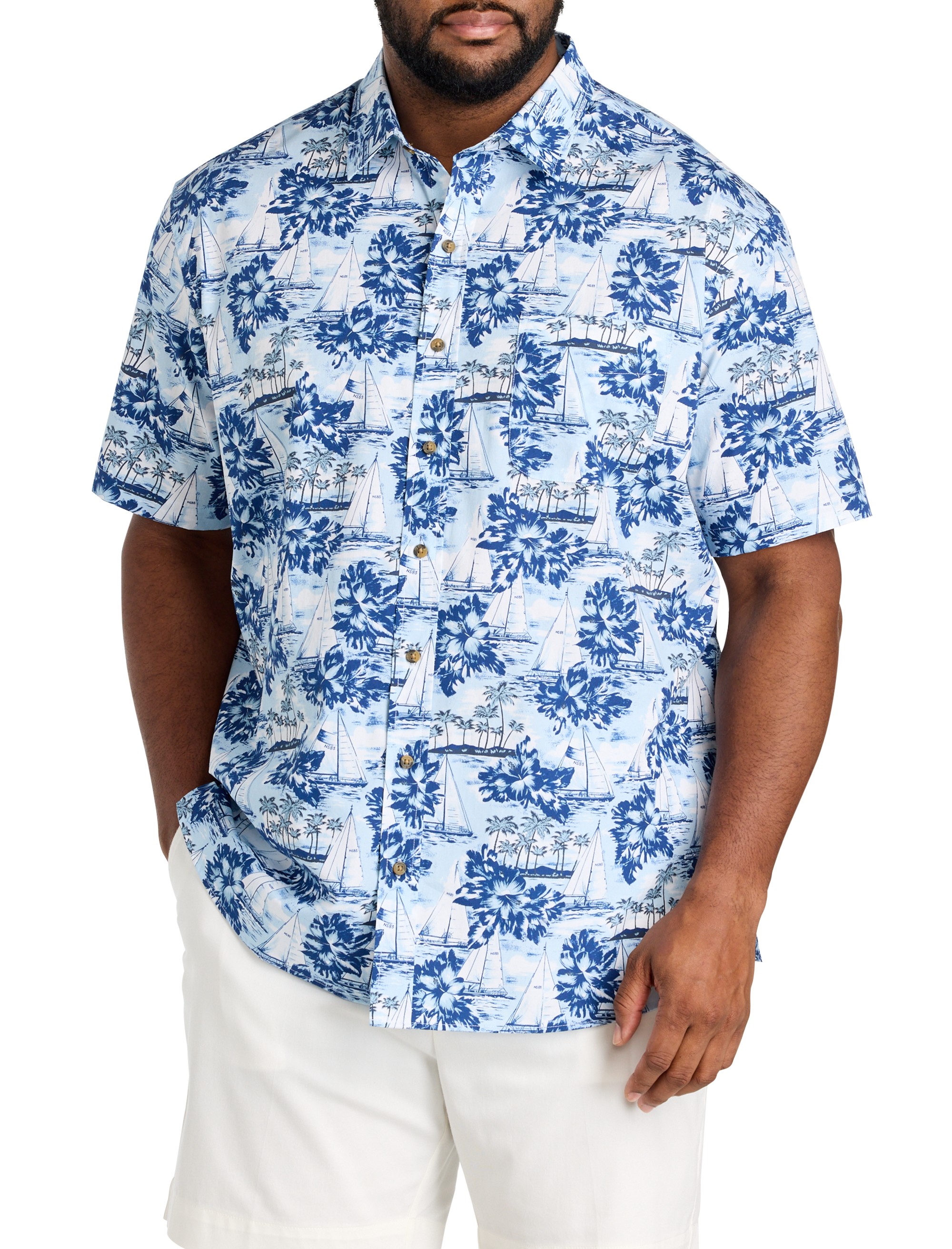 Sailboat Print Sport Shirt