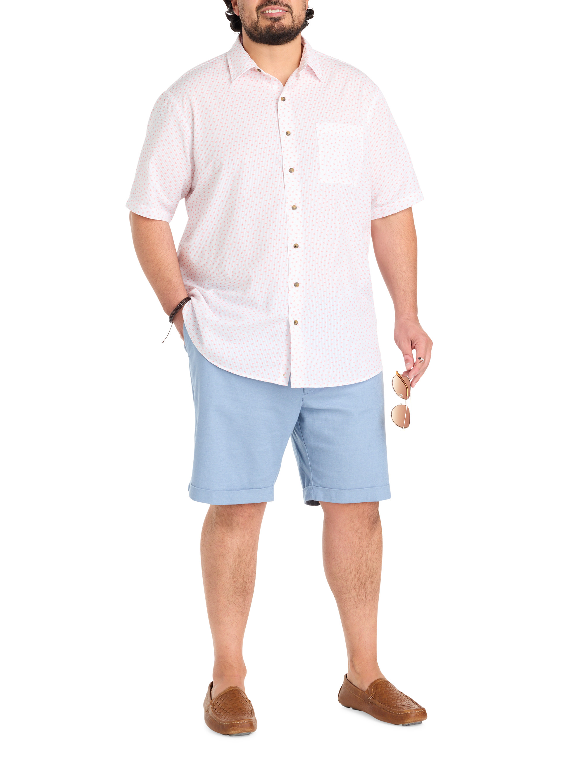 Micro Leaf Seersucker Sport Shirt