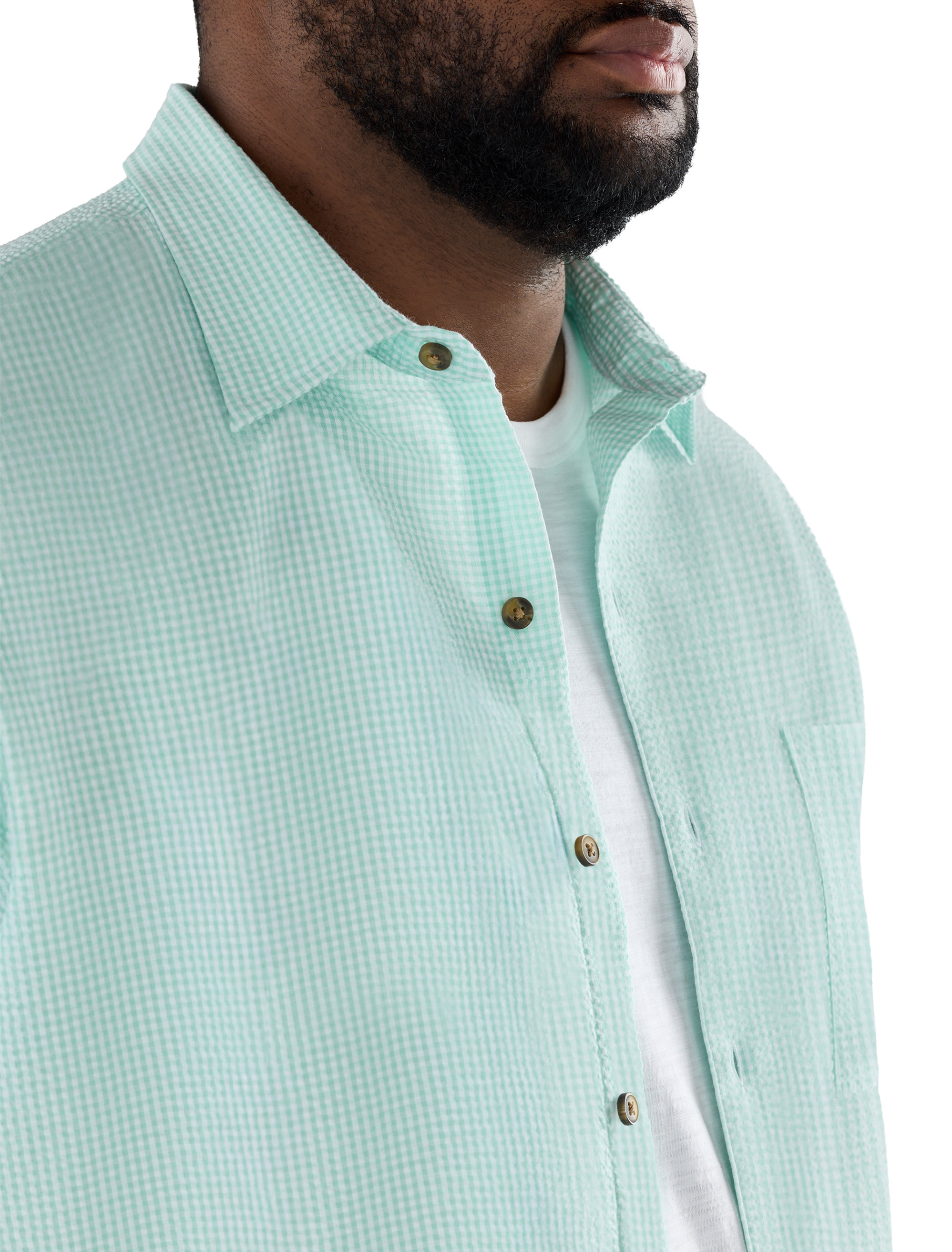 Gingham Seersucker Sport Shirt