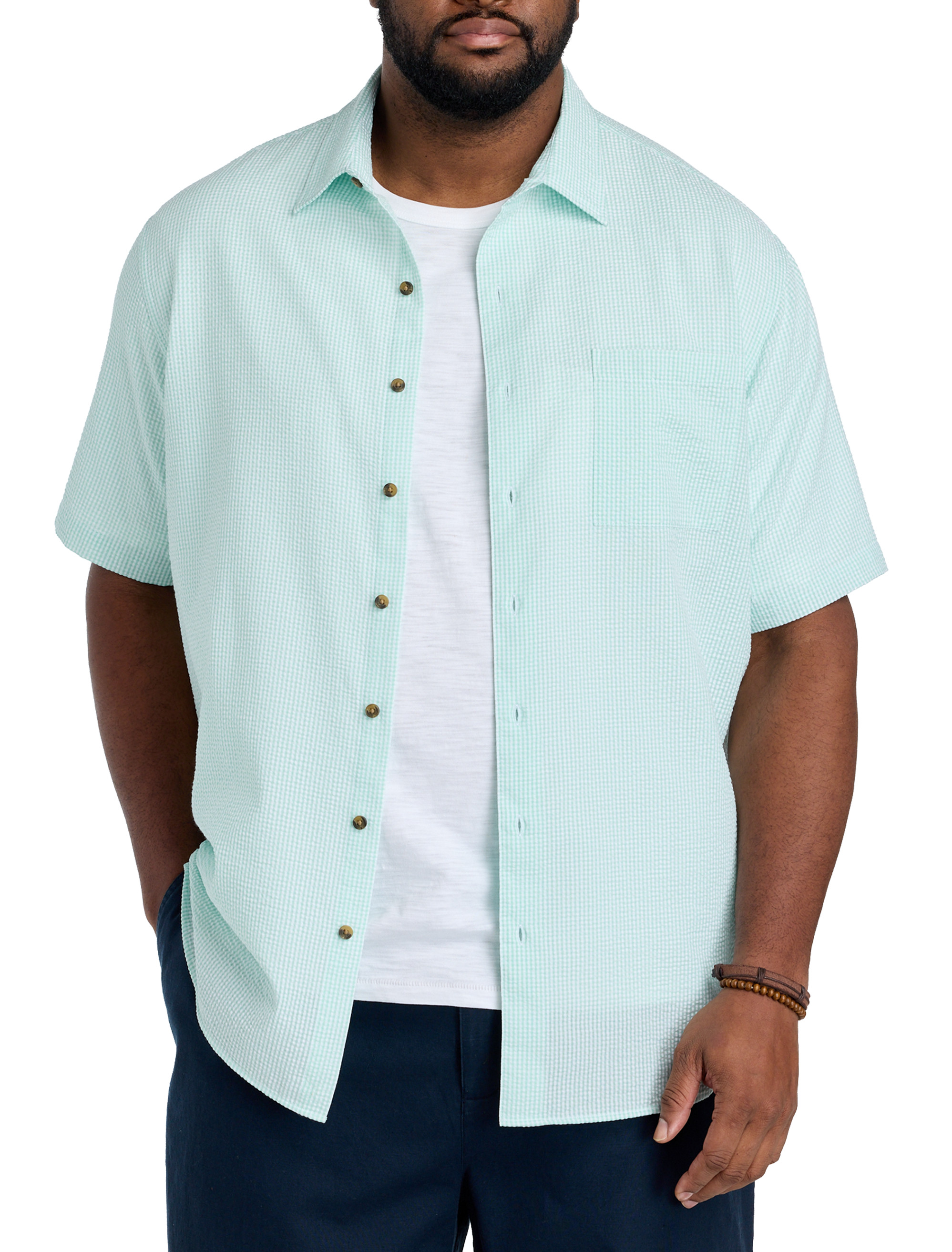 Gingham Seersucker Sport Shirt