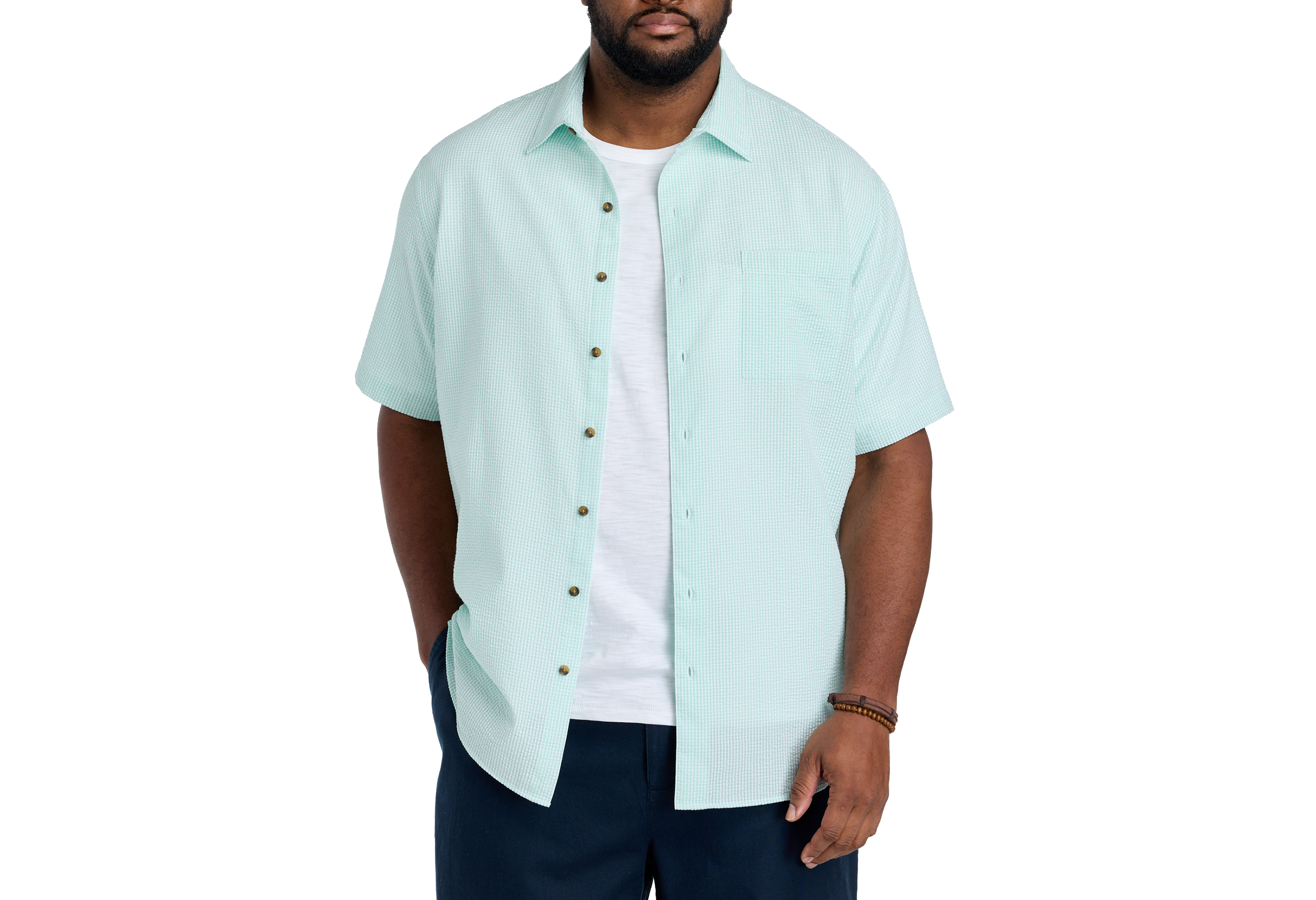 Gingham Seersucker Sport Shirt