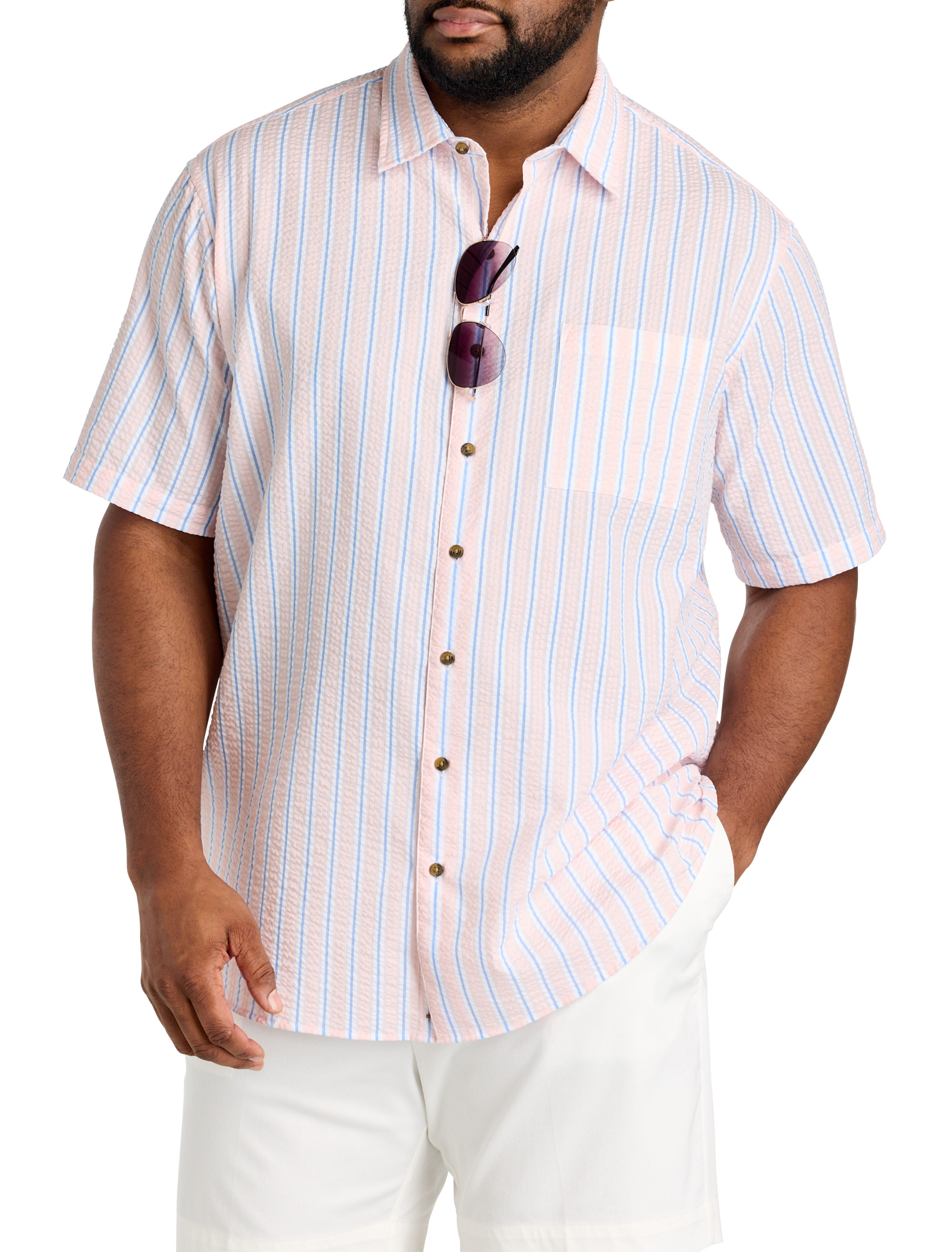 Seersucker Stripe Sport Shirt