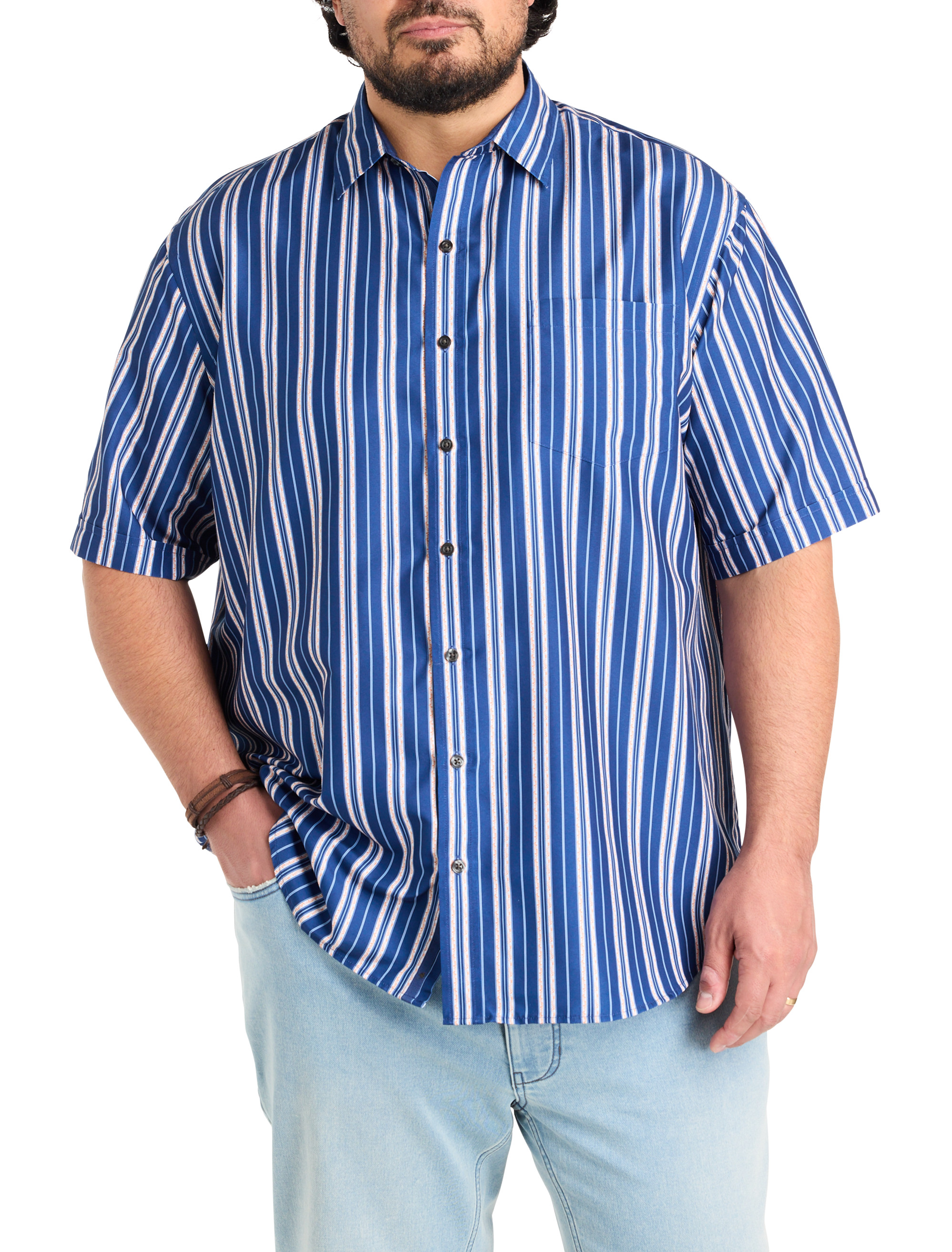 Abstract Striped Microfiber Sport Shirt