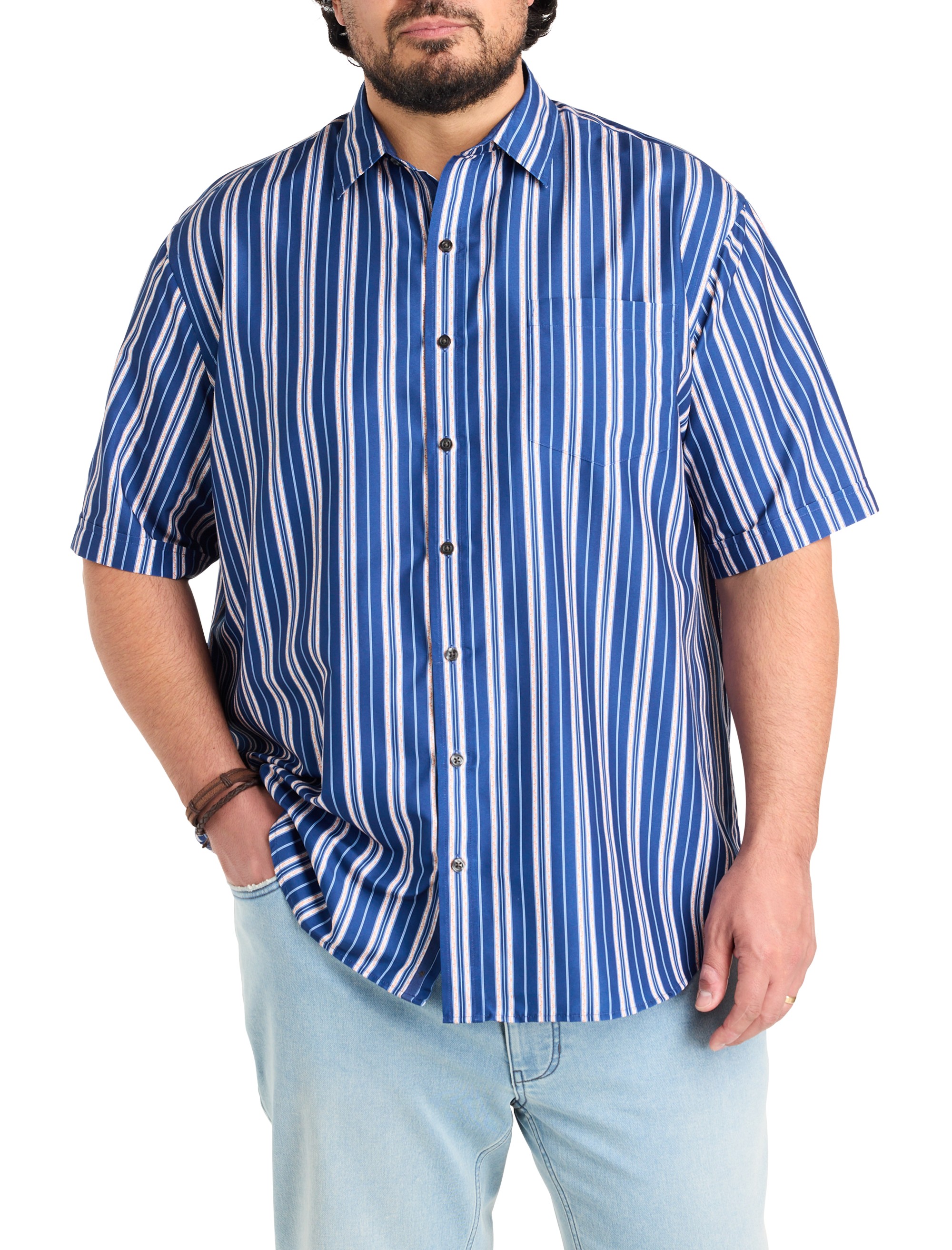 Abstract Striped Microfiber Sport Shirt