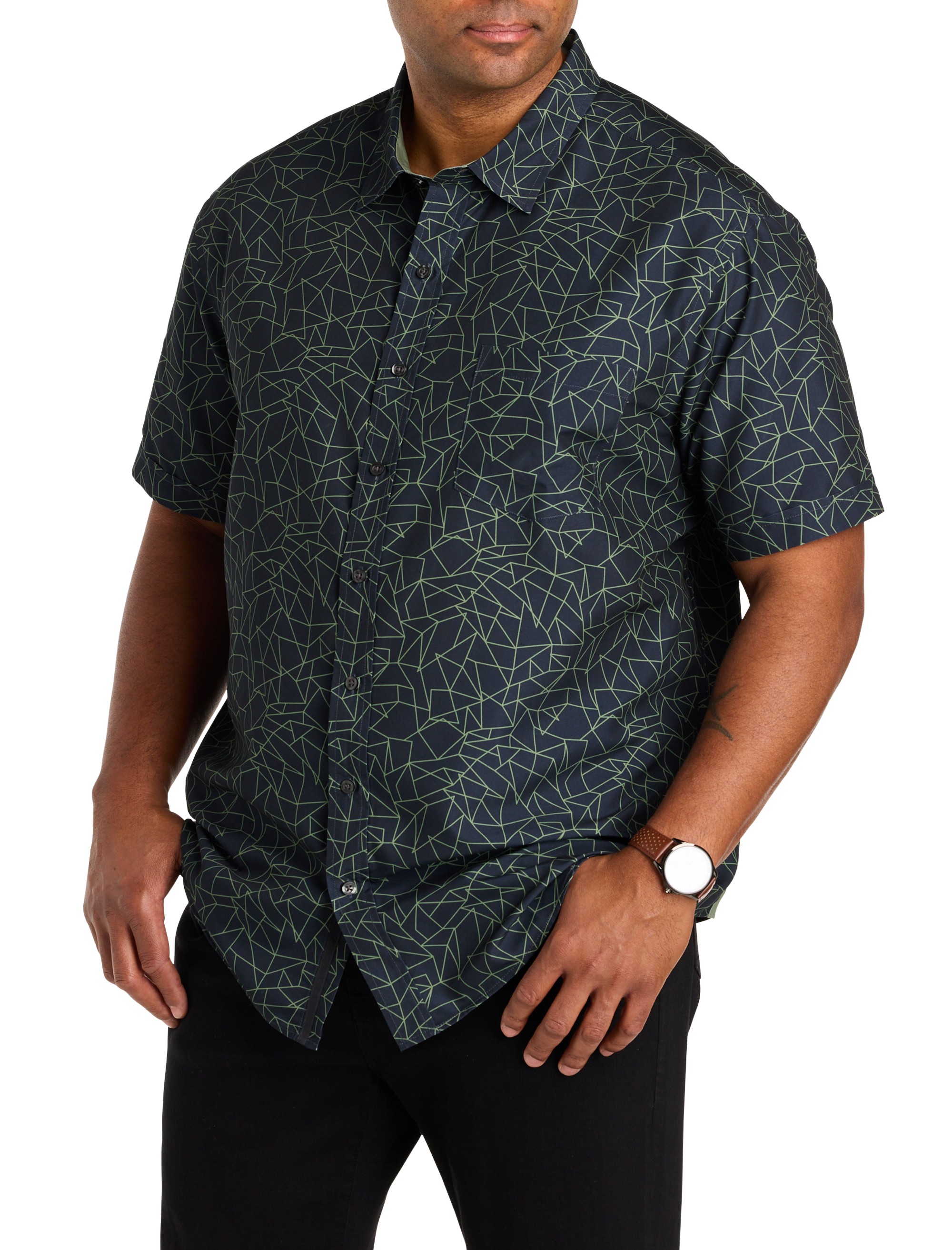 Microfiber Abstract Lines Sport Shirt
