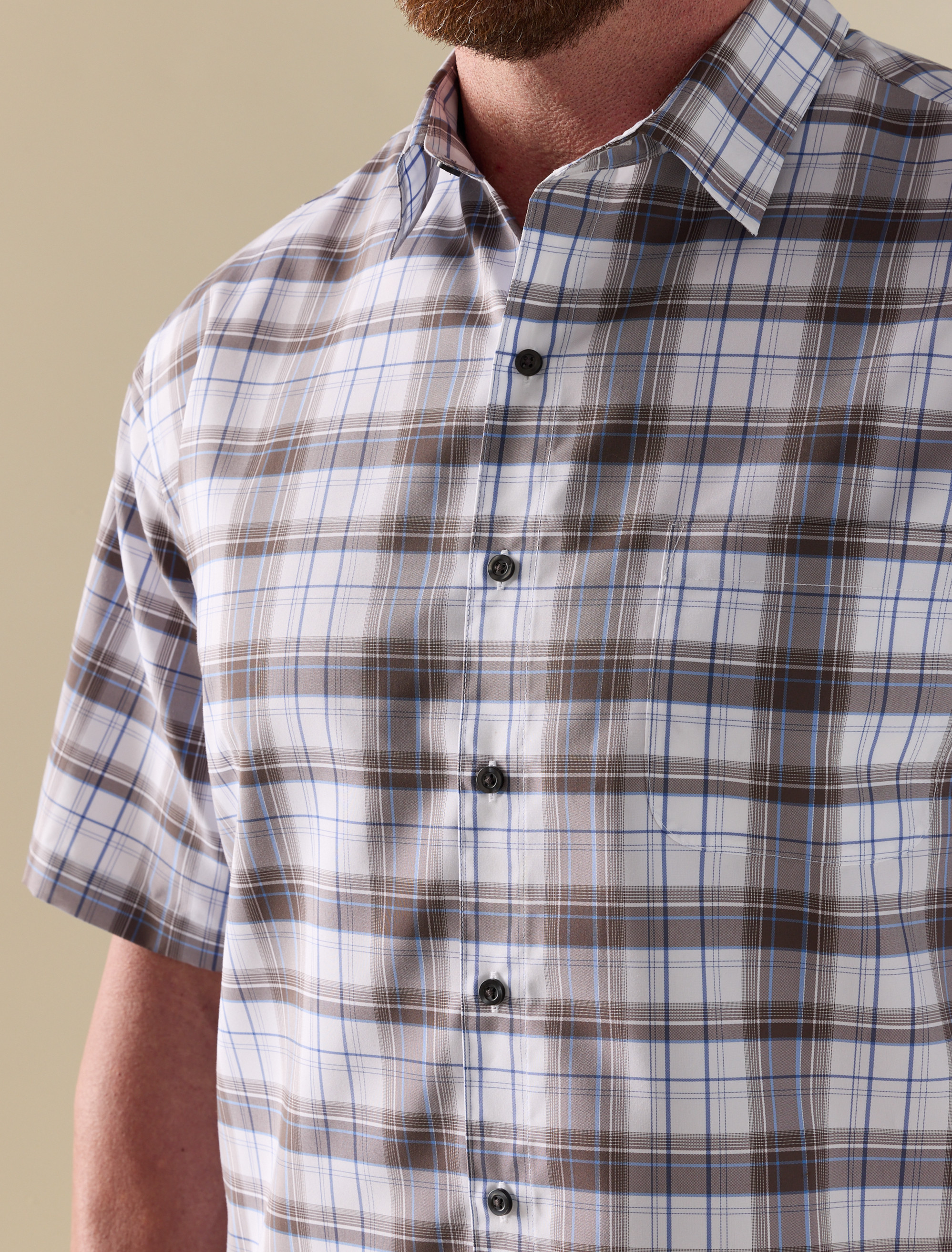 Multi Plaid Microfiber Sport Shirt