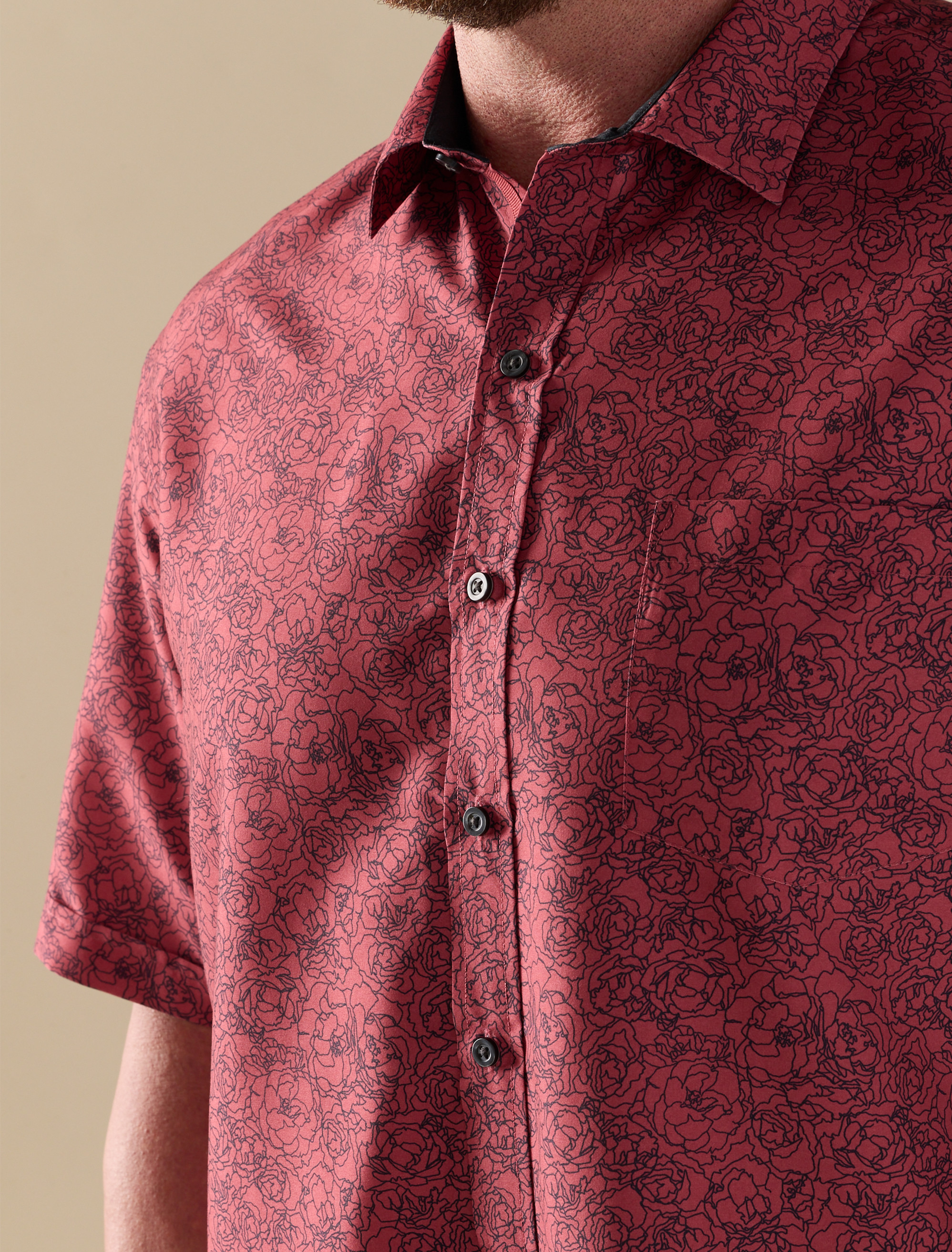 Microfiber Abstract Floral Sport Shirt