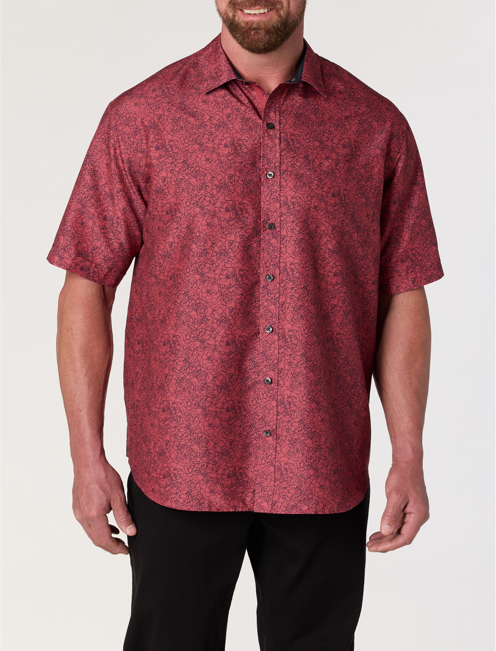 Microfiber Abstract Floral Sport Shirt - thumbnail 3