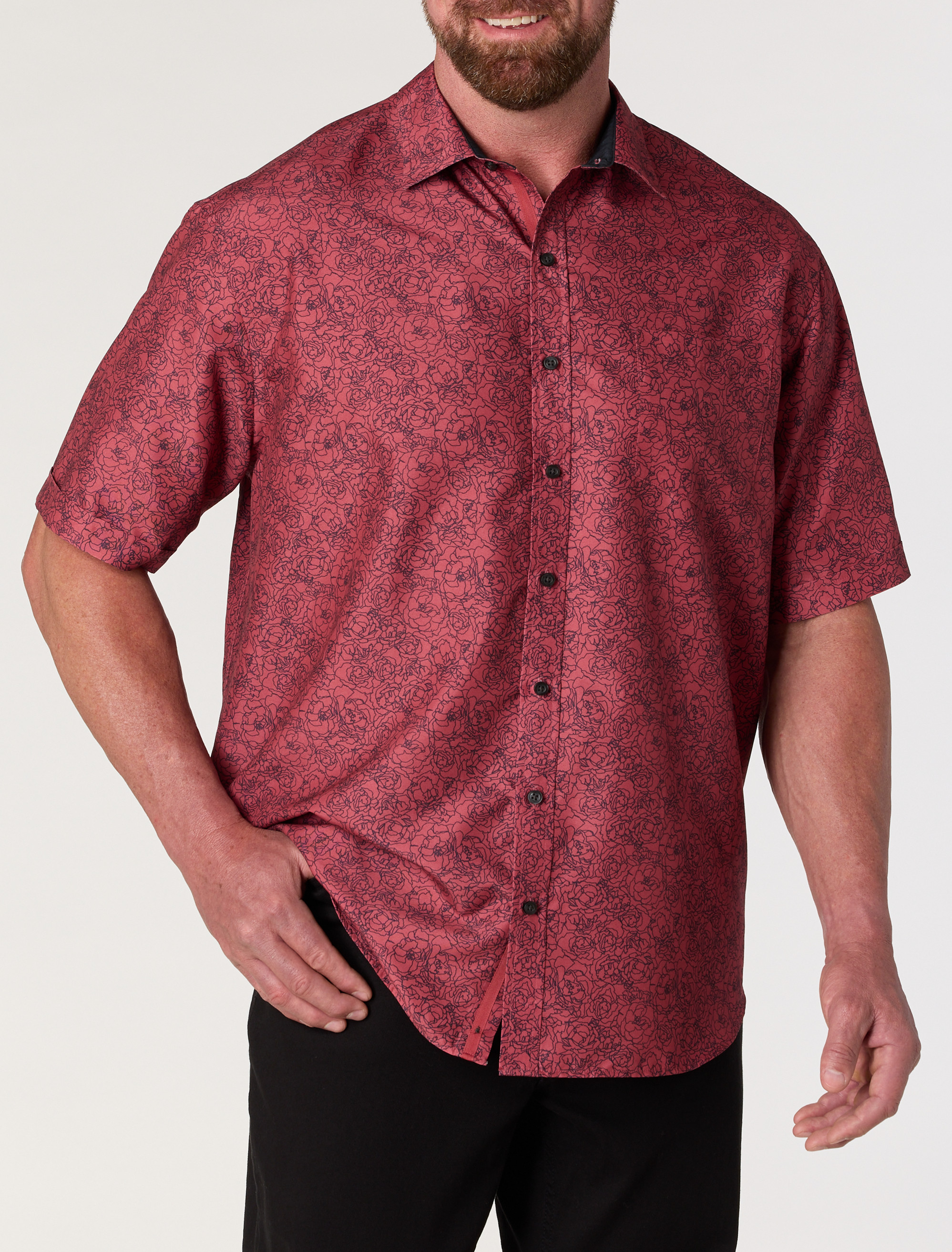 Microfiber Abstract Floral Sport Shirt