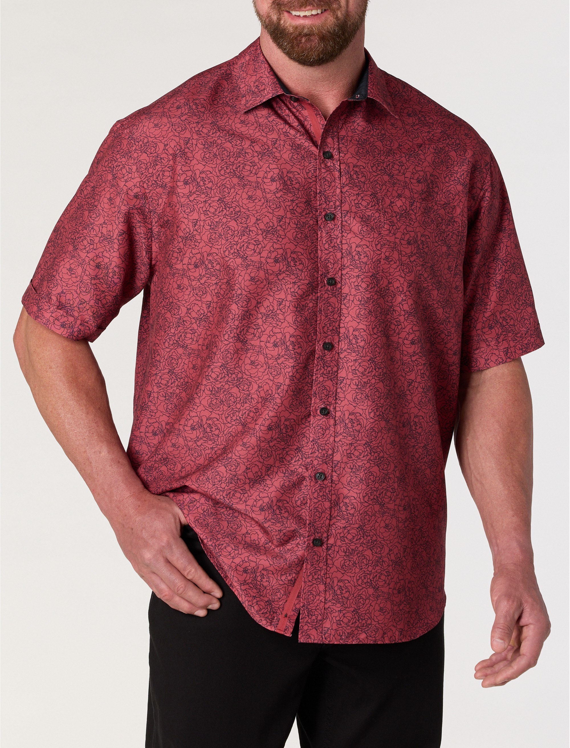 Microfiber Abstract Floral Sport Shirt
