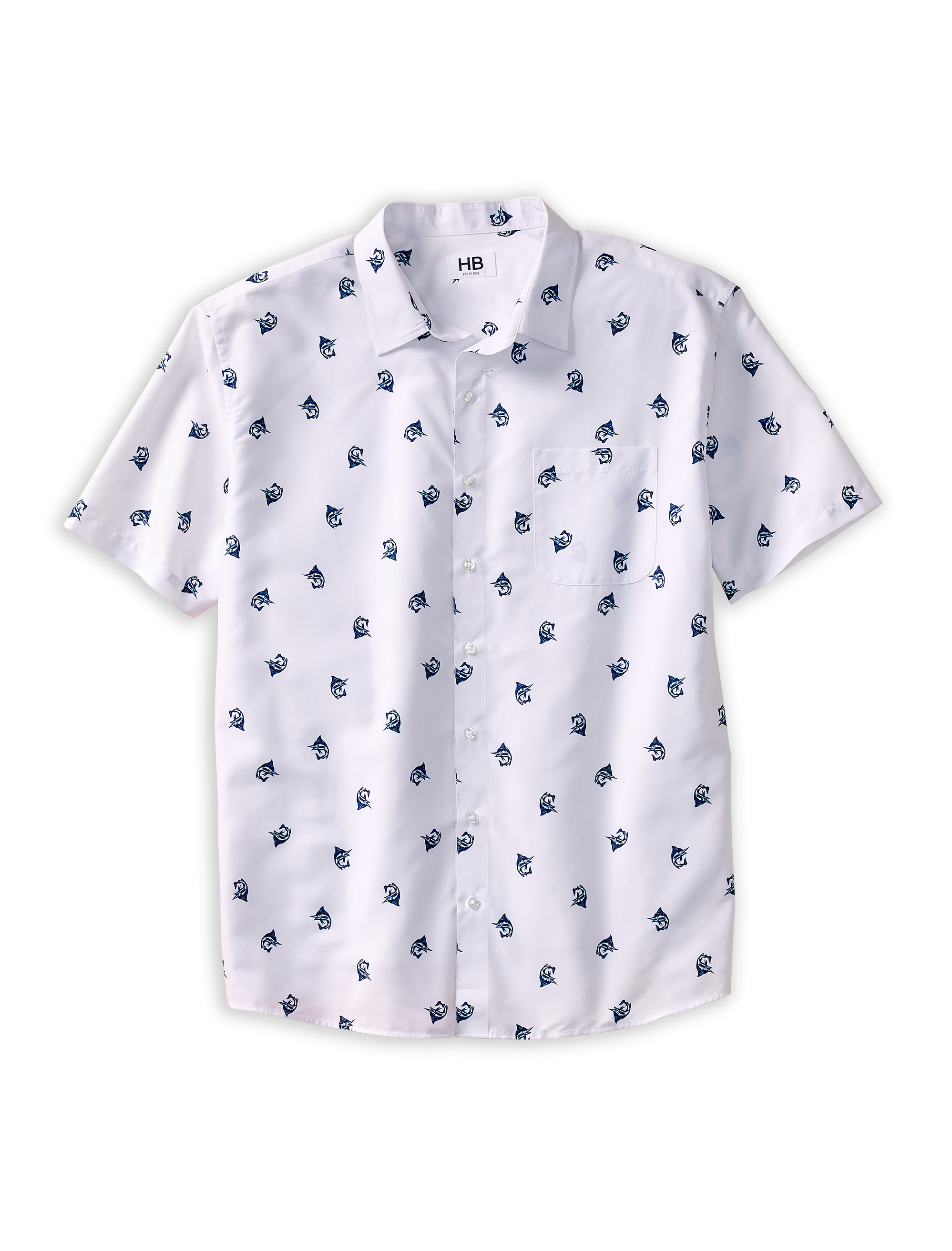 Marlin Print Microfiber Sport Shirt