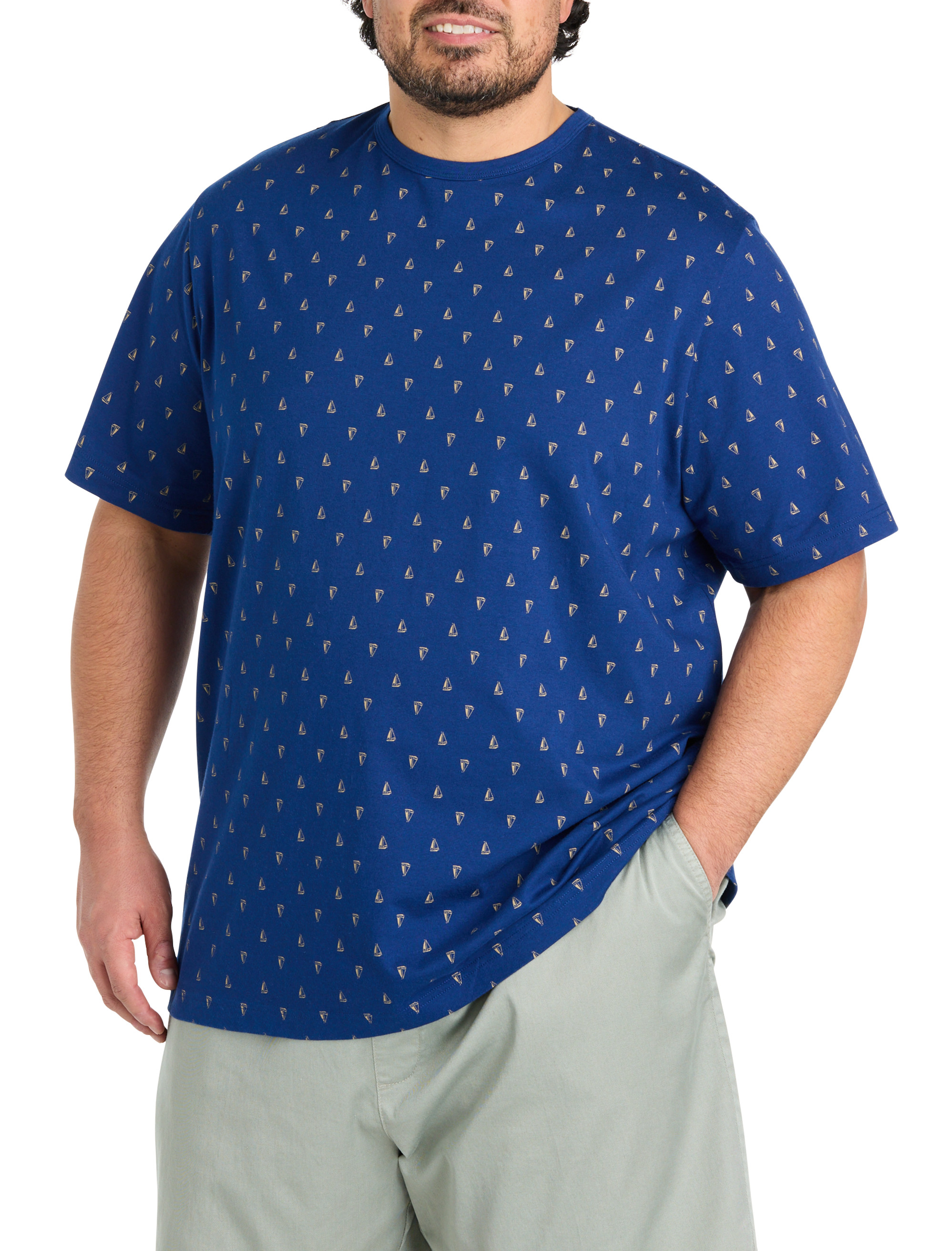 Sailboat Print Moisture-Wicking T-Shirt