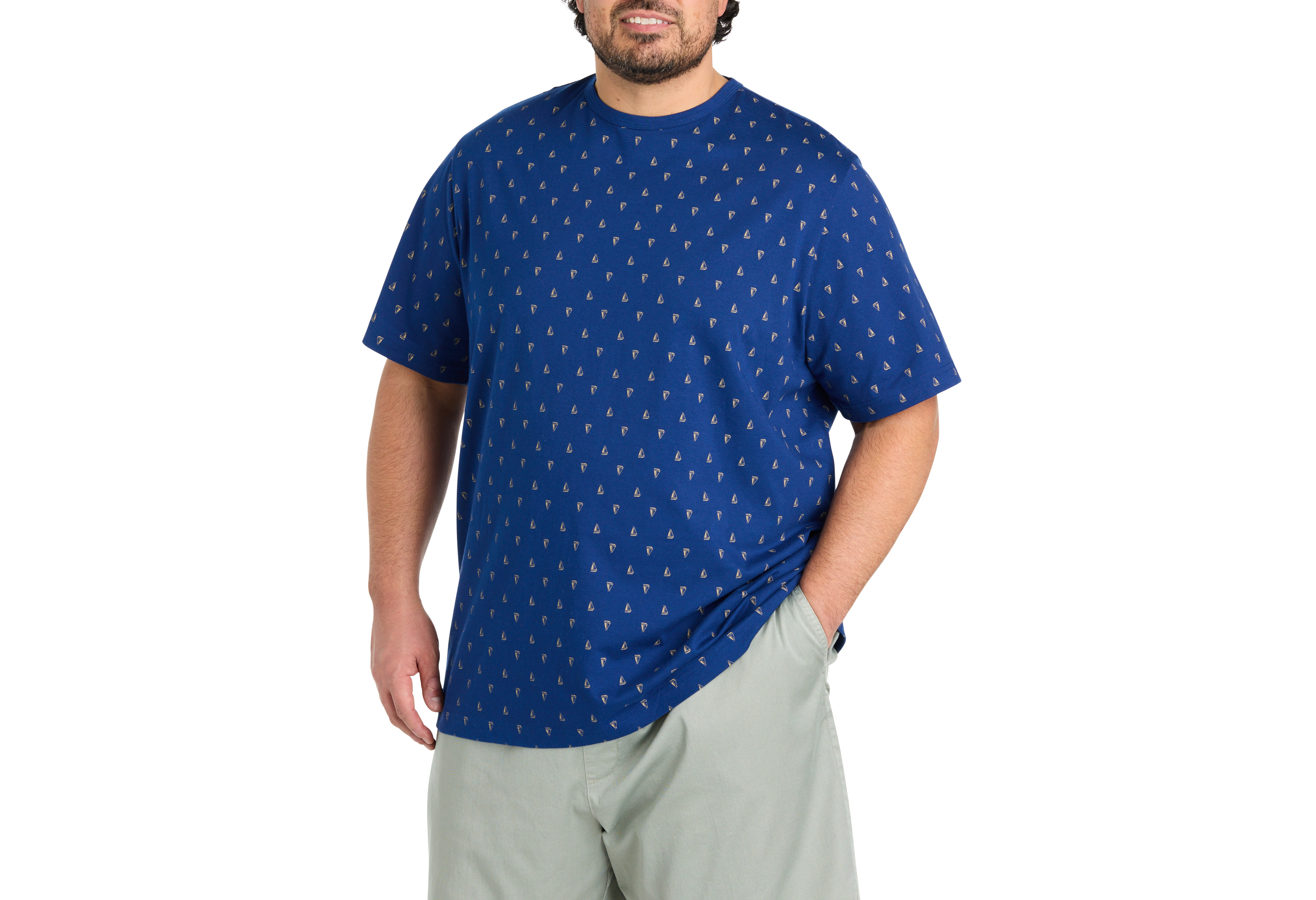 Sailboat Print Moisture-Wicking T-Shirt