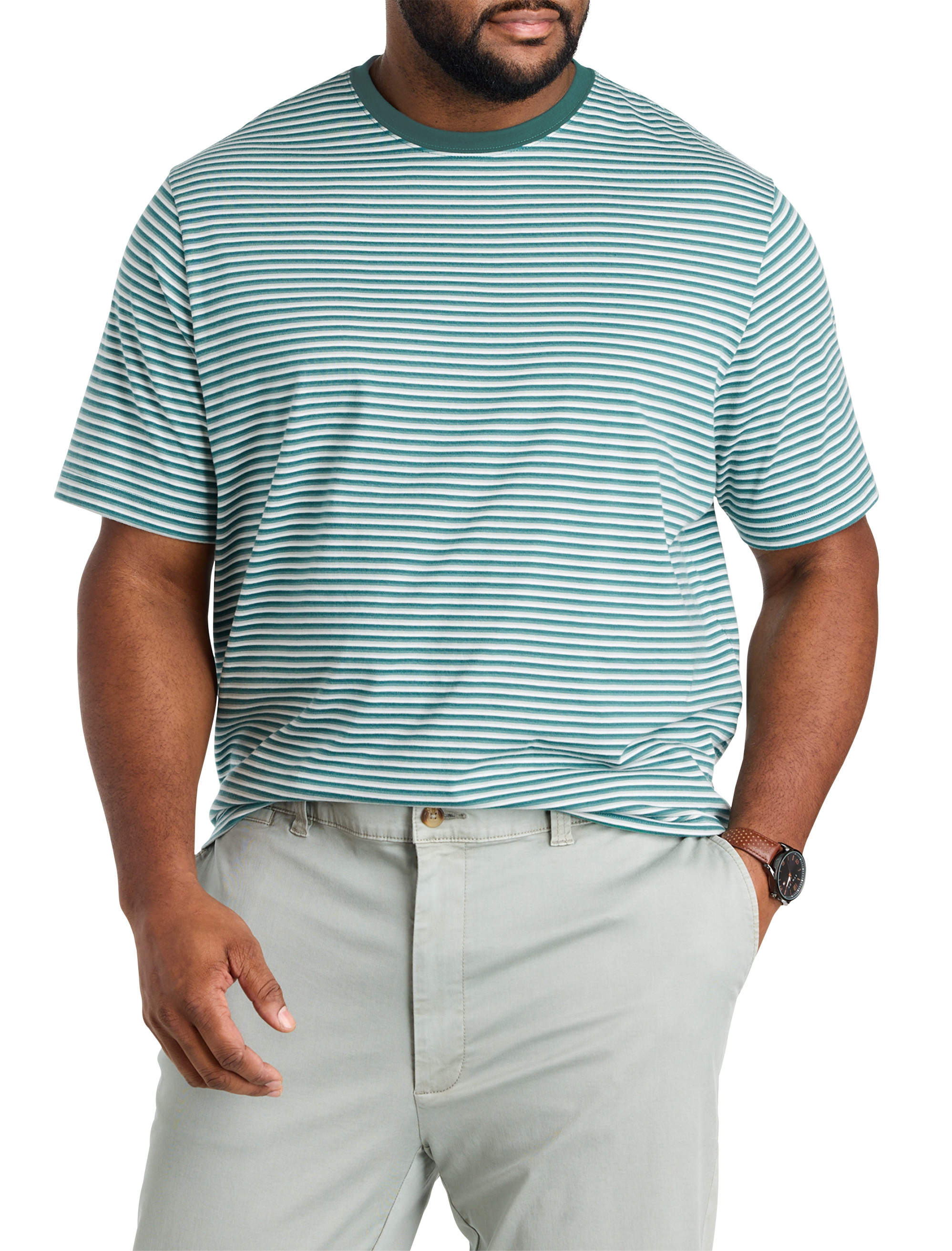 Moisture-Wicking Multi-Striped T-Shirt