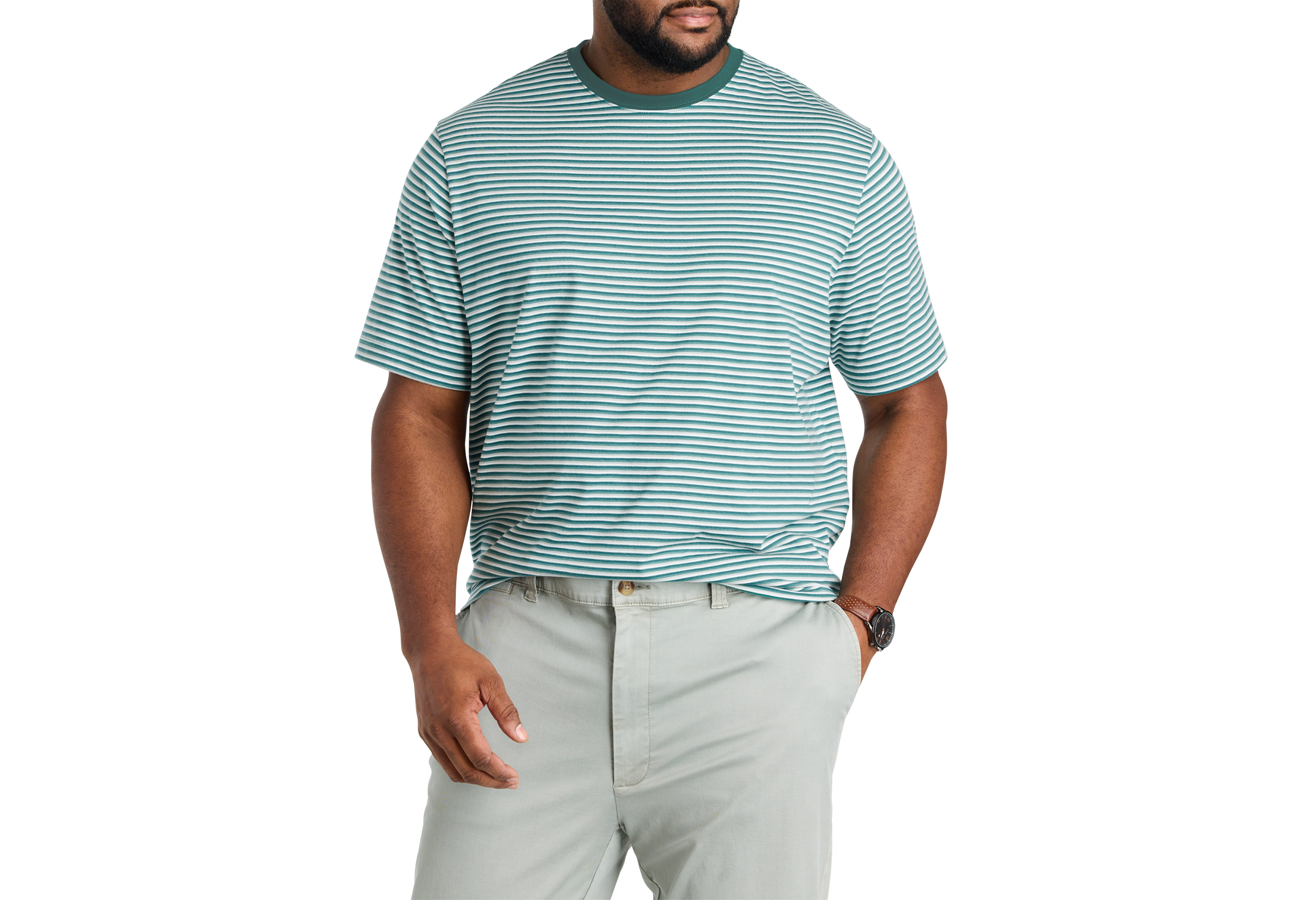 Moisture-Wicking Multi-Striped T-Shirt