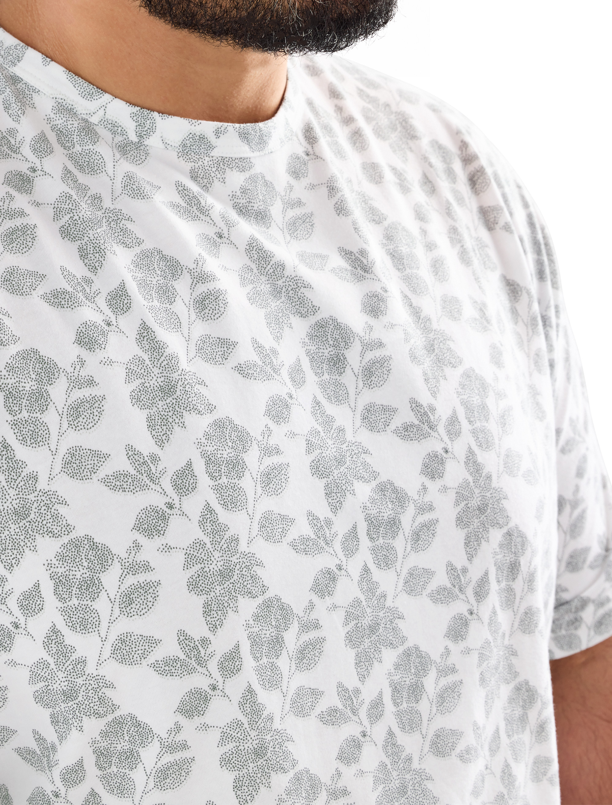 Moisture-Wicking Floral Print T-Shirt
