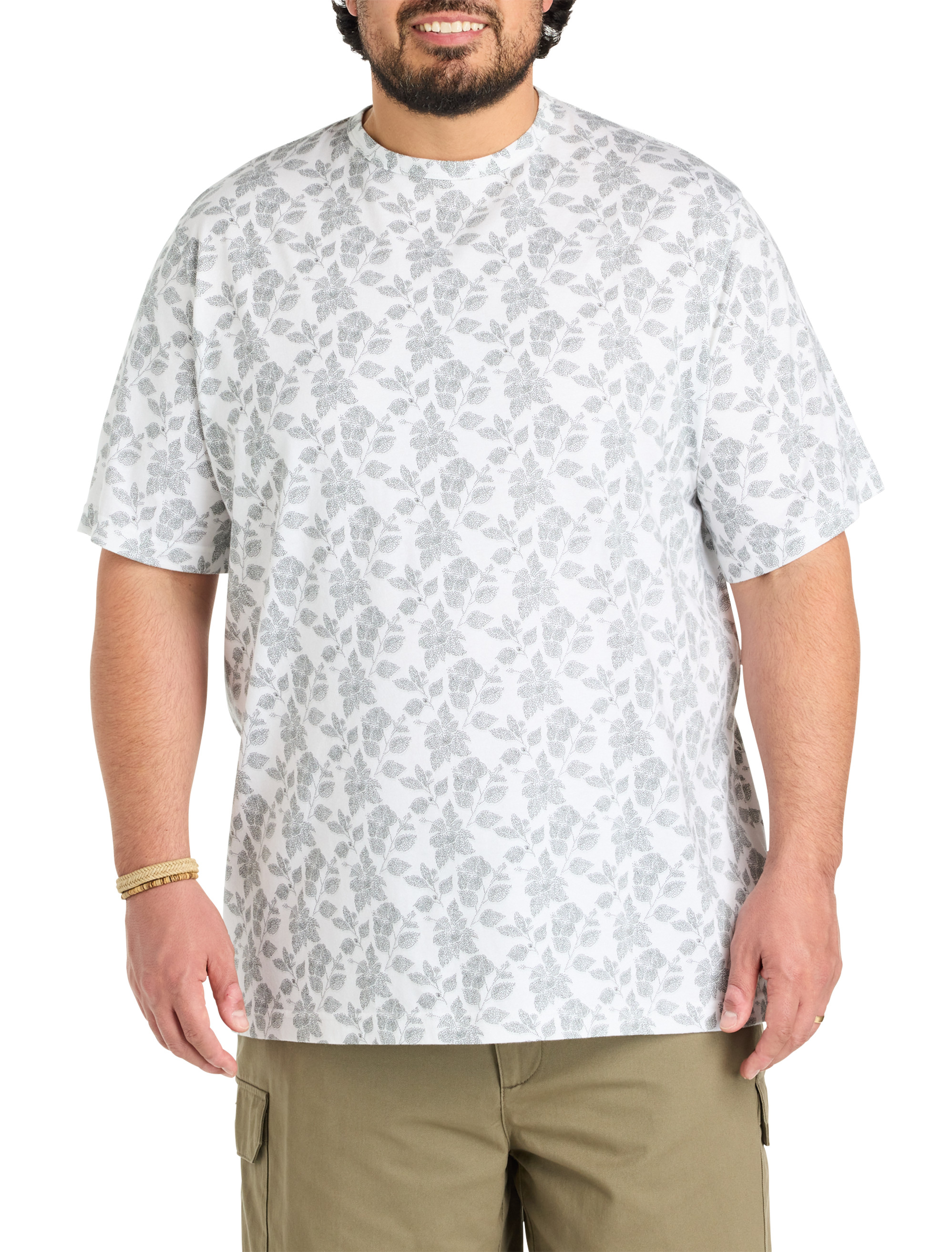 Moisture-Wicking Floral Print T-Shirt