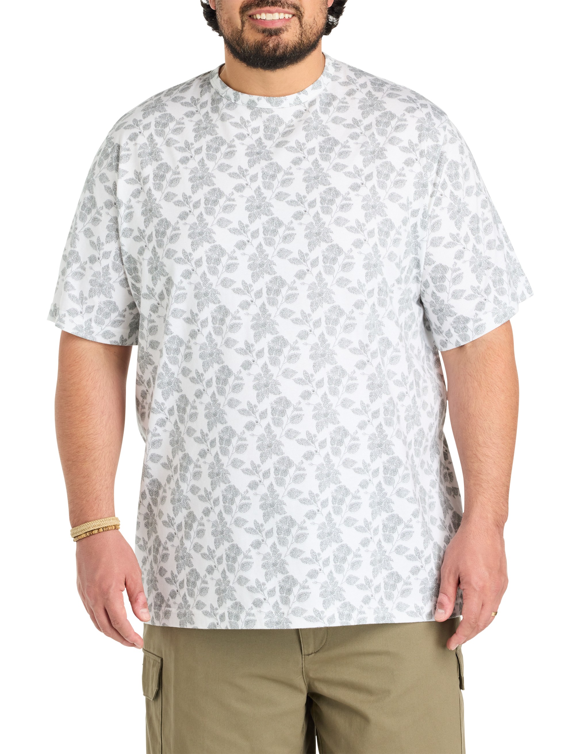 Moisture-Wicking Floral Print T-Shirt