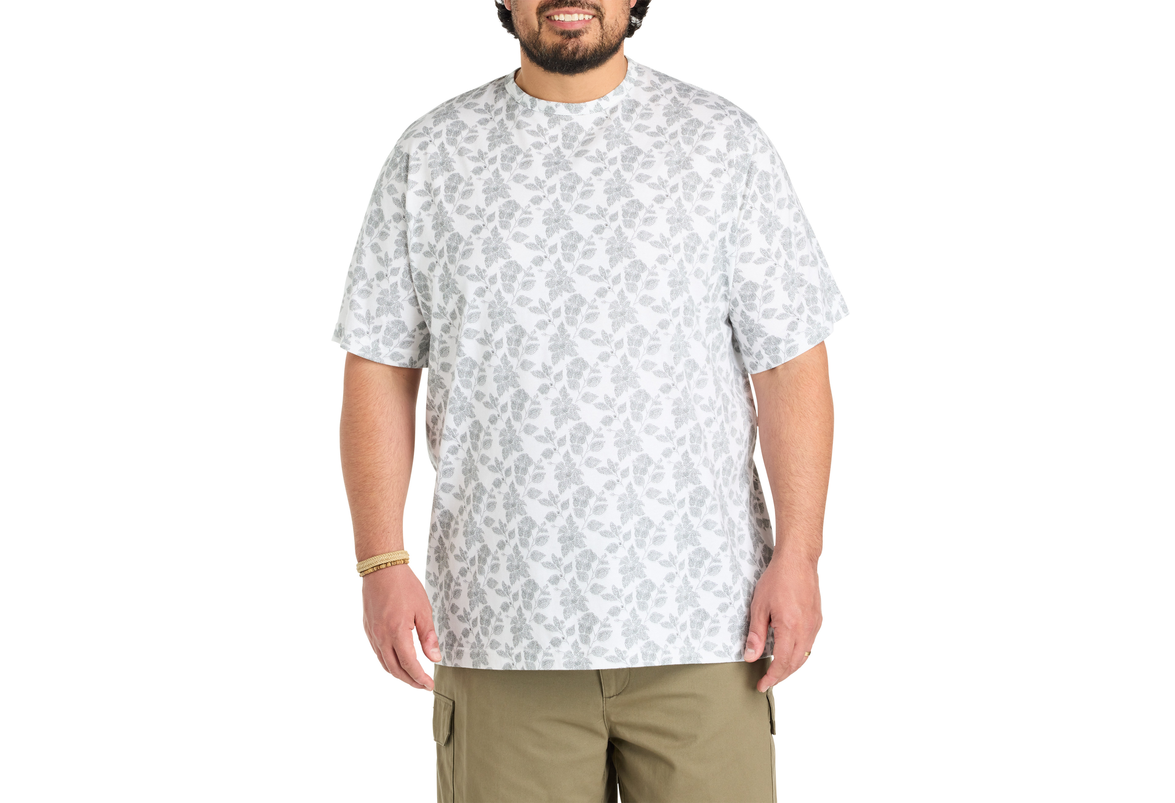 Moisture-Wicking Floral Print T-Shirt
