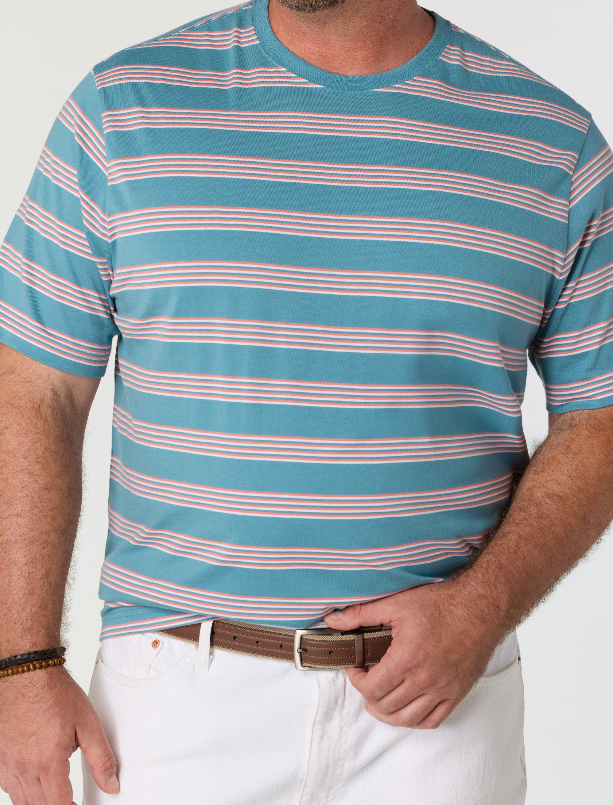 Moisture-Wicking Triple-Striped T-Shirt