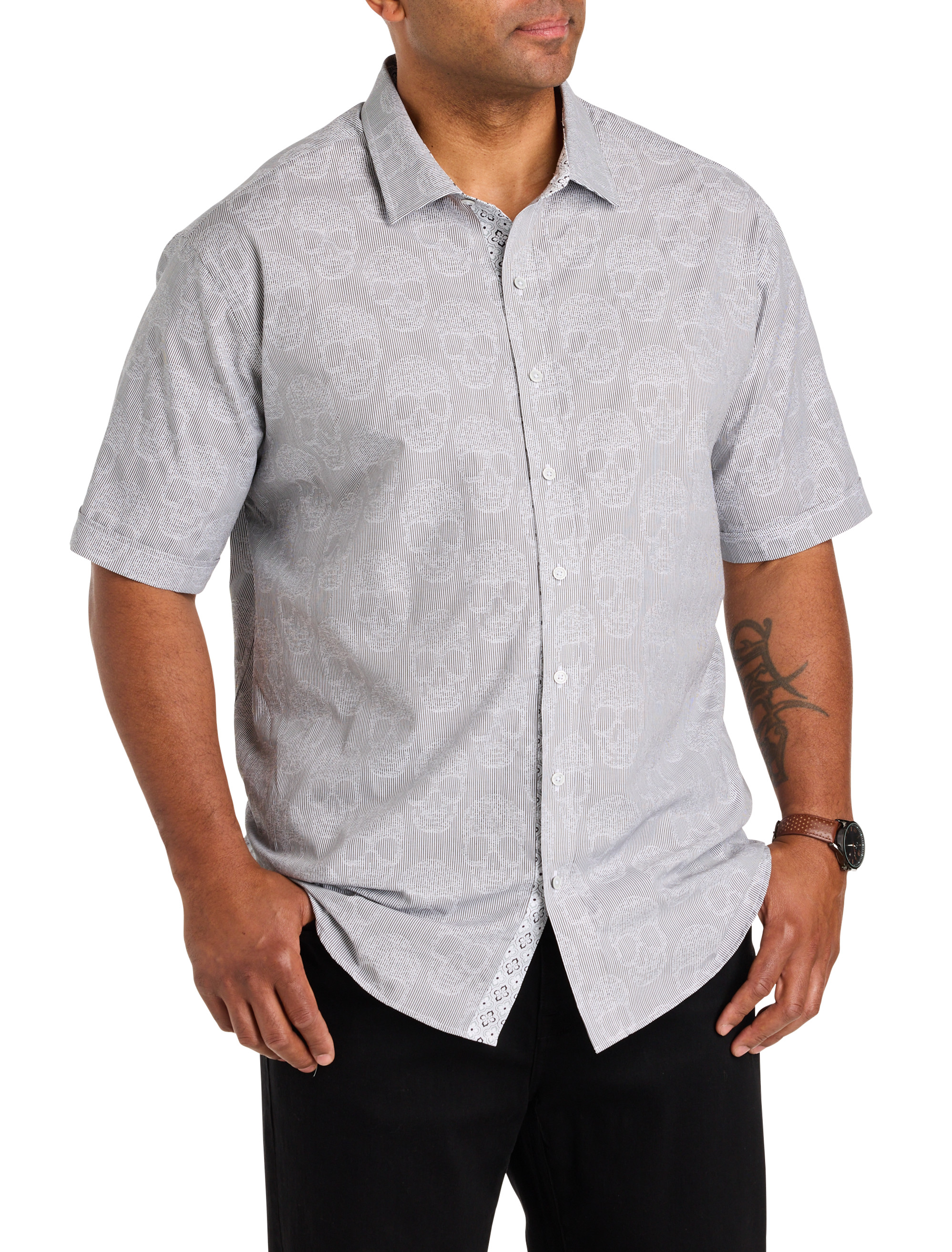 Jacquard Skull Pattern Sport Shirt