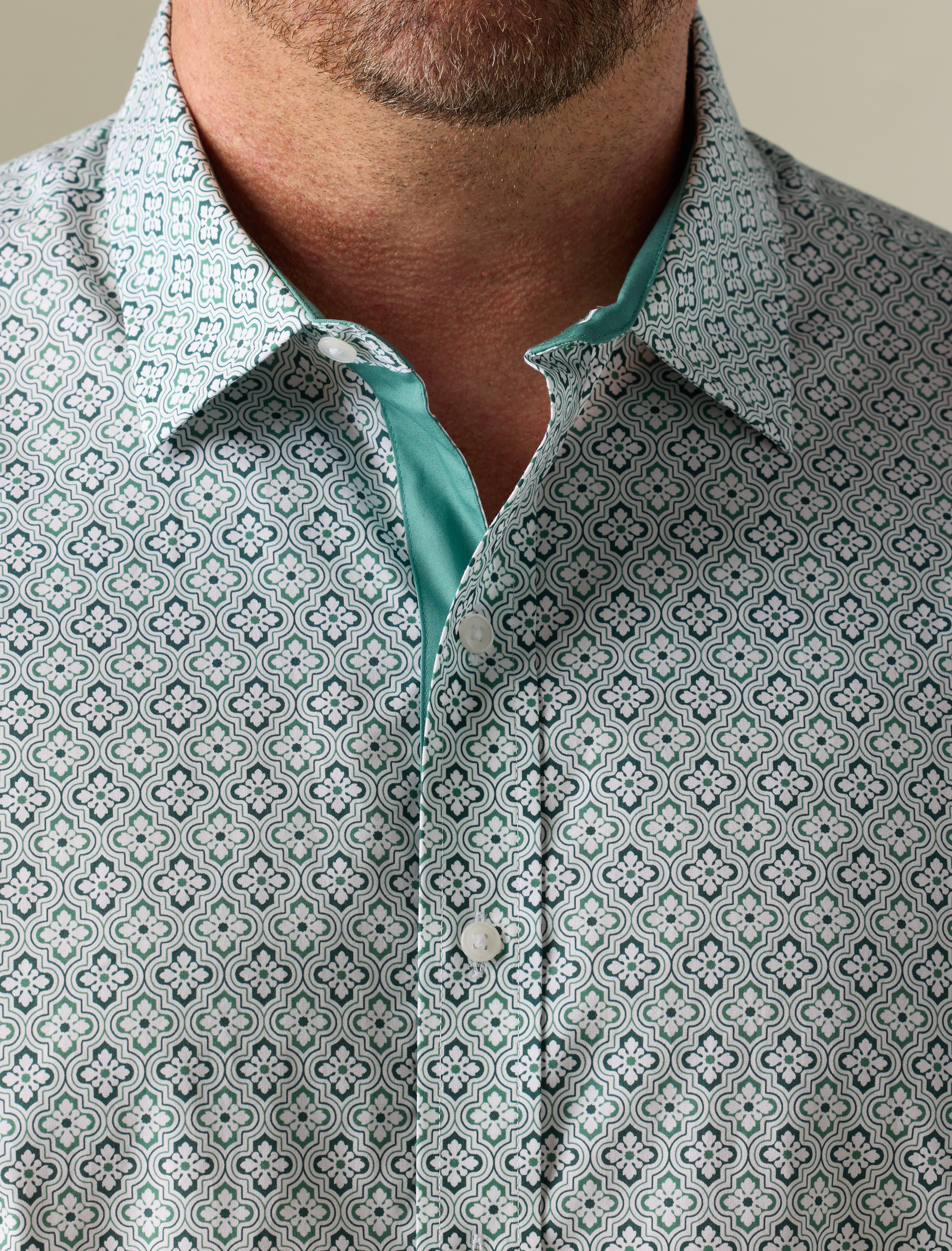 Quatrefoil Pattern Sport Shirt