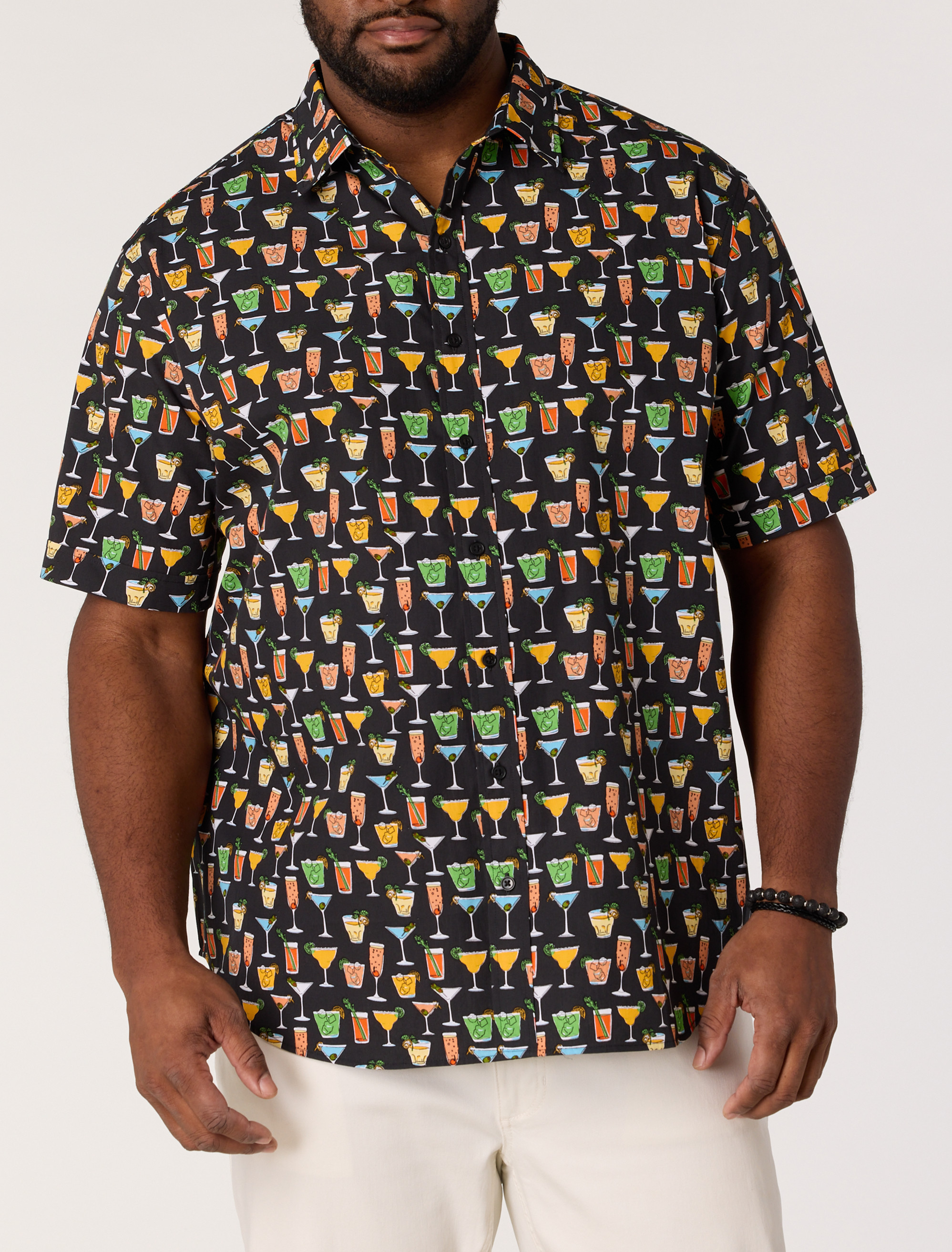 Multi Drink Patterned Sport Shirt