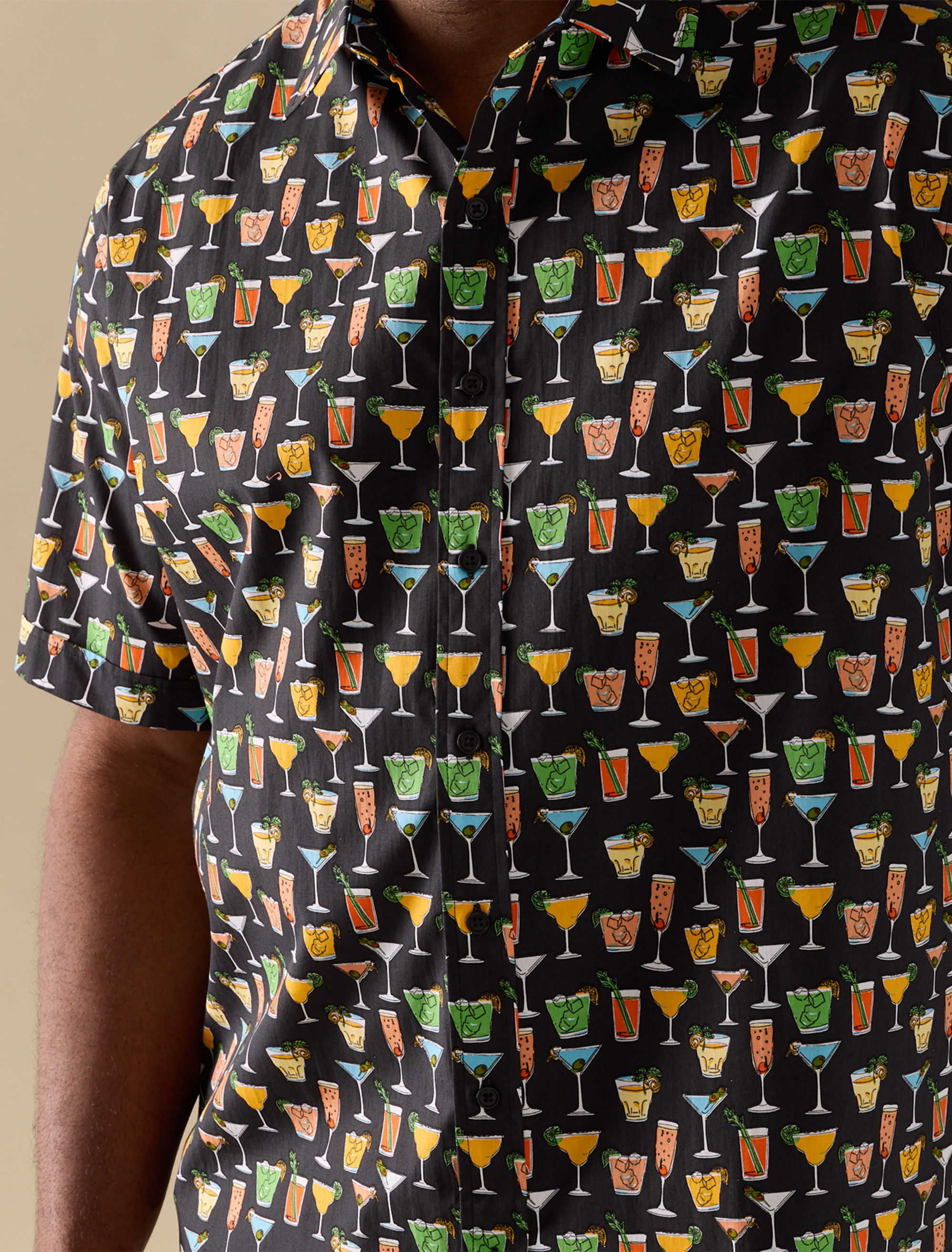 Multi Drink Patterned Sport Shirt