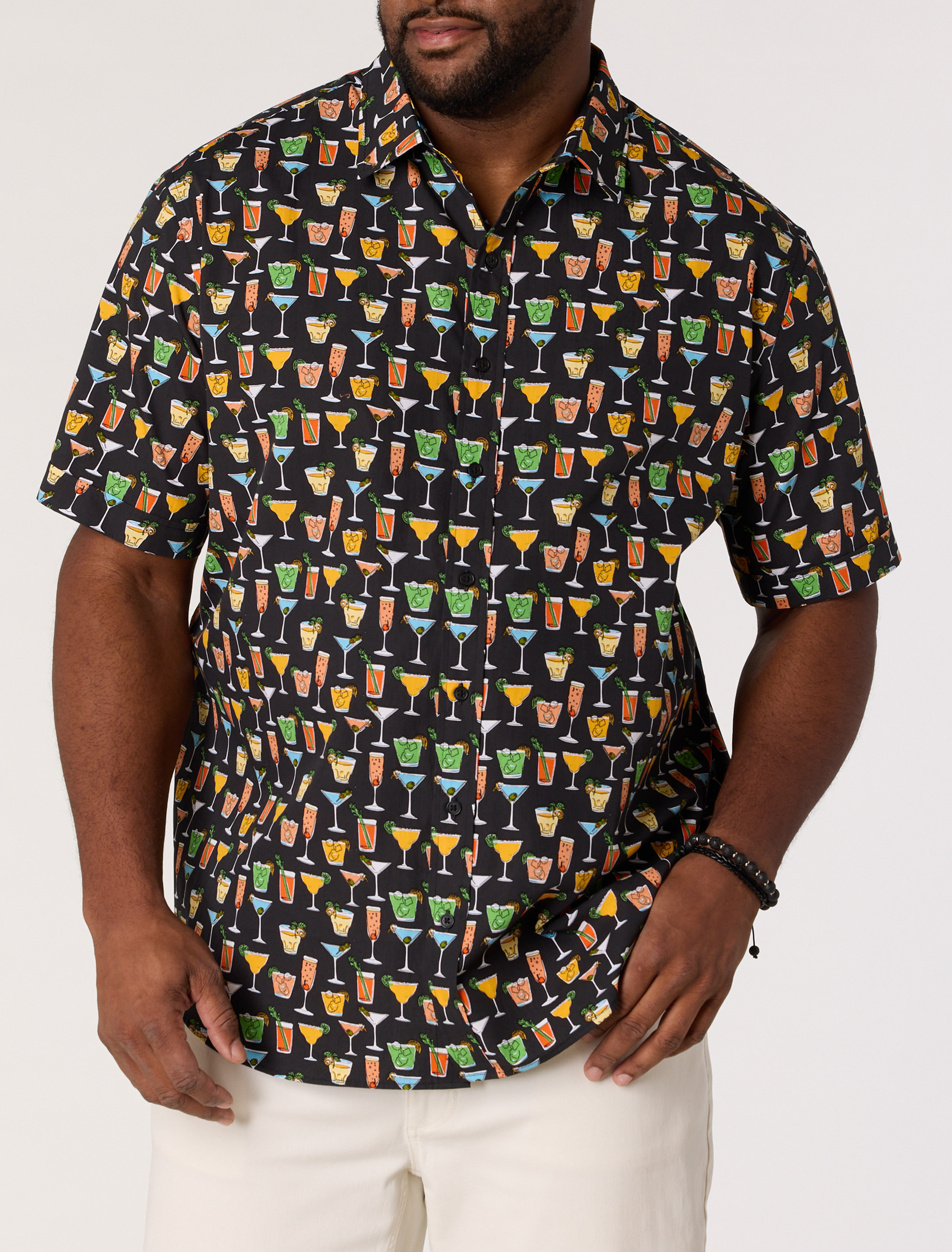 Multi Drink Patterned Sport Shirt