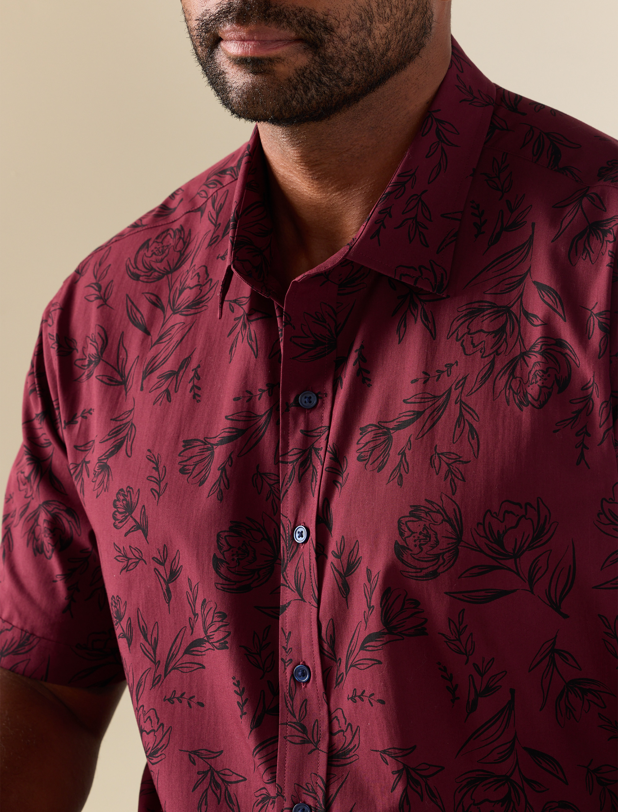 Tonal Floral Sport Shirt